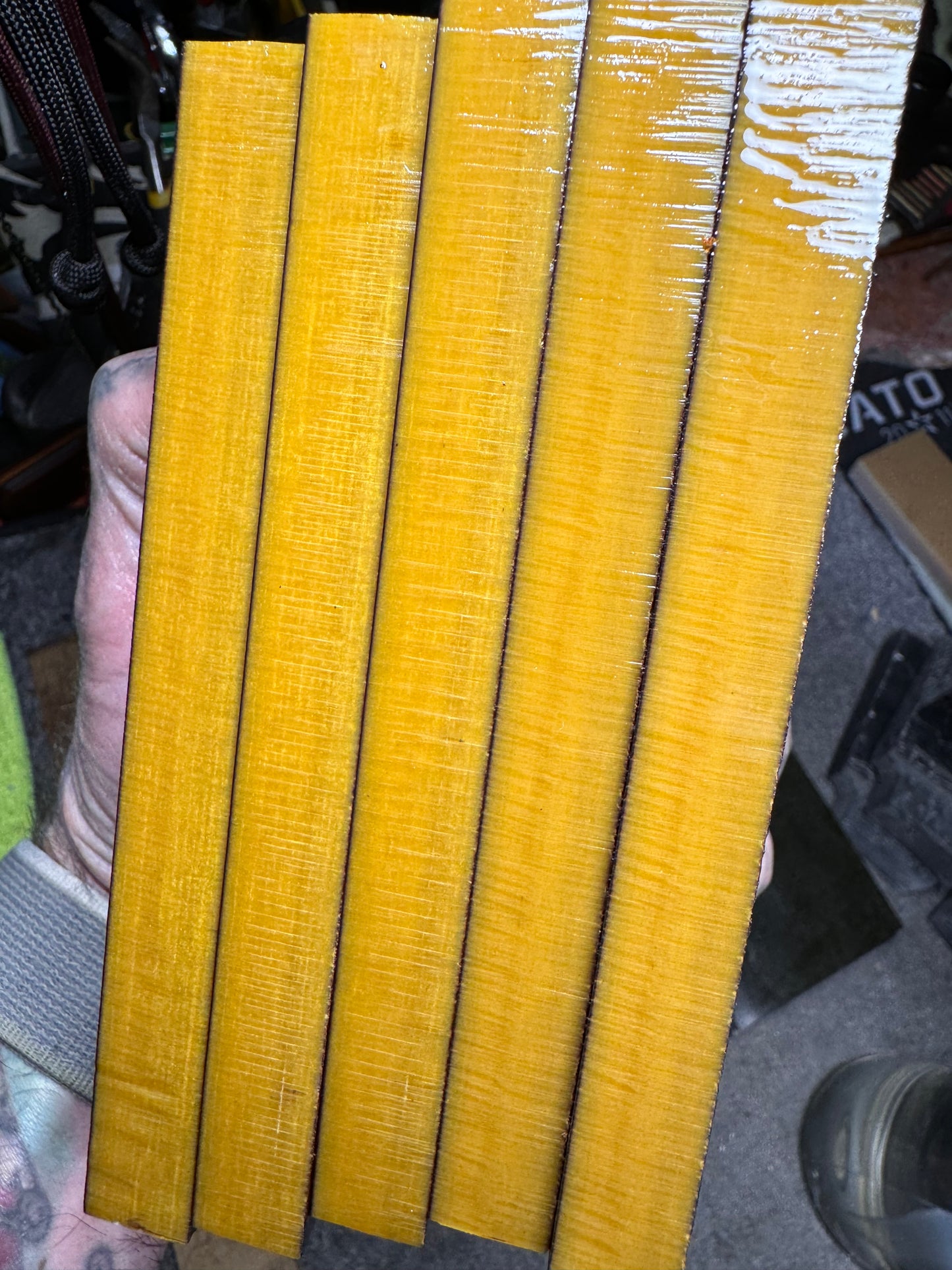 Vintage GE Butterscotch Textolite Paper Blocks 5” x 3” x .51”