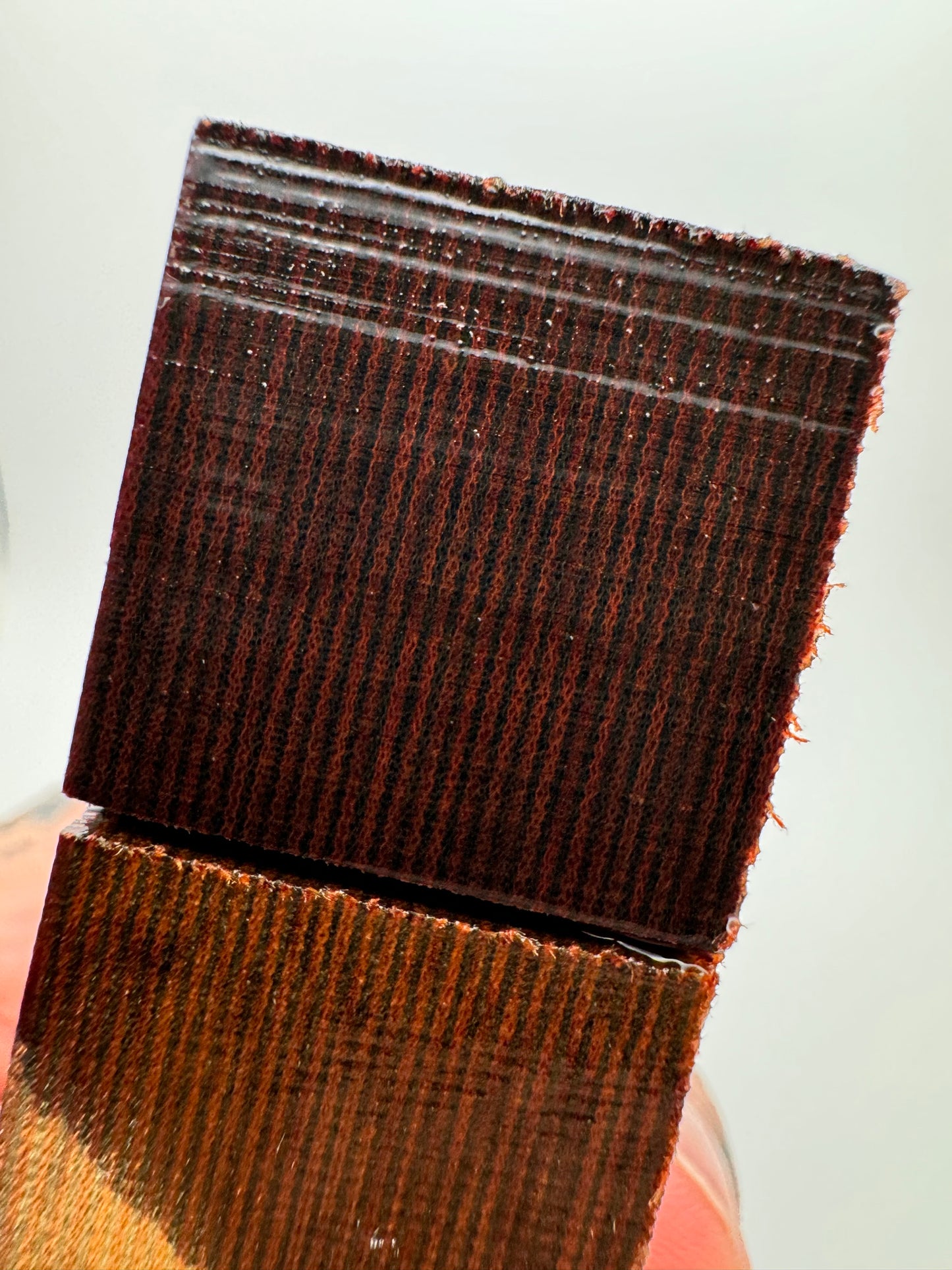 Vintage Westinghouse Red/Black Layered Linen Block 8 1/4” x 2” x .96”