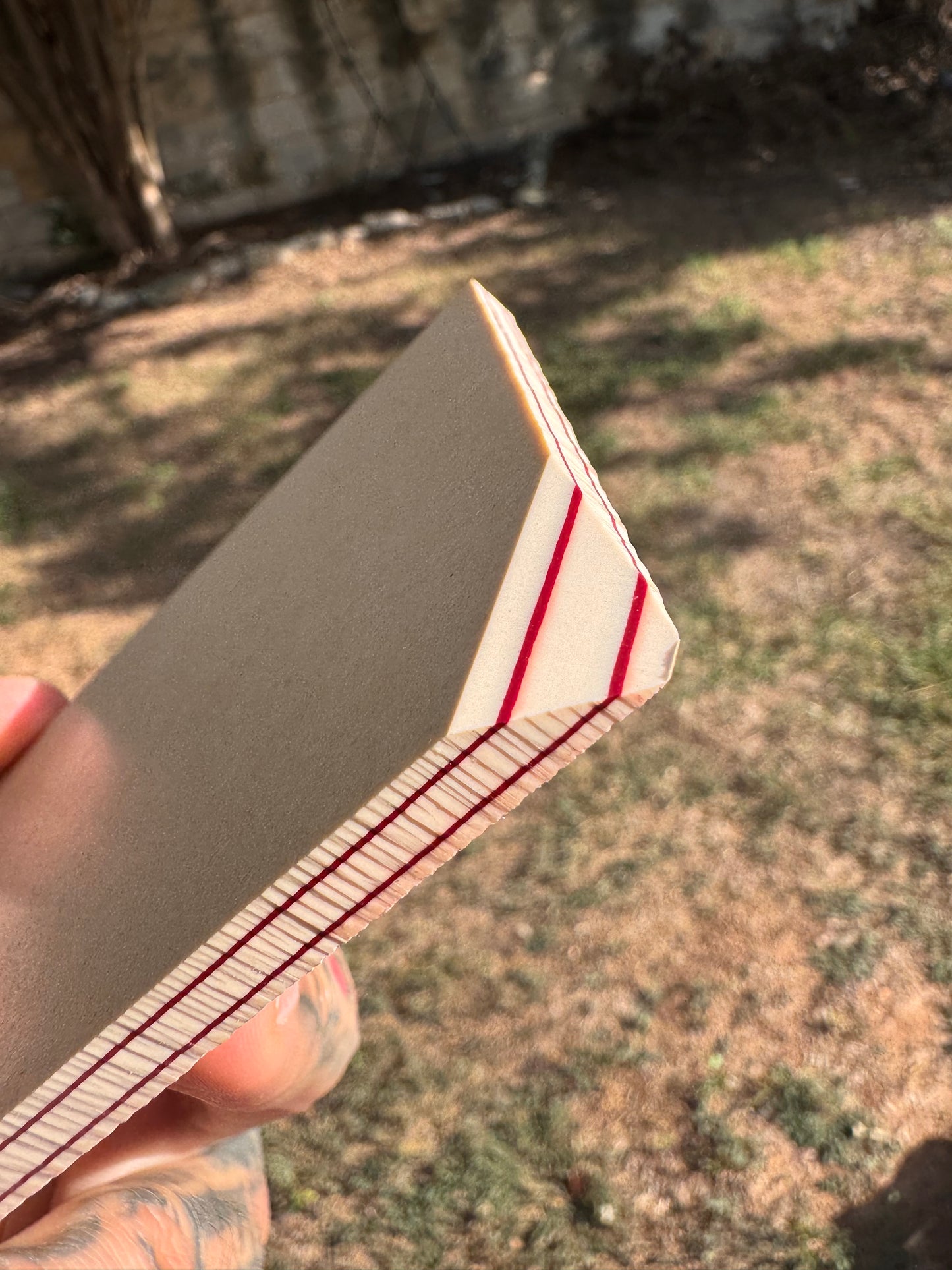 Westinghouse Late-Era Ivory Paper (Oxblood Lines) 5" x 3" x 1/4"