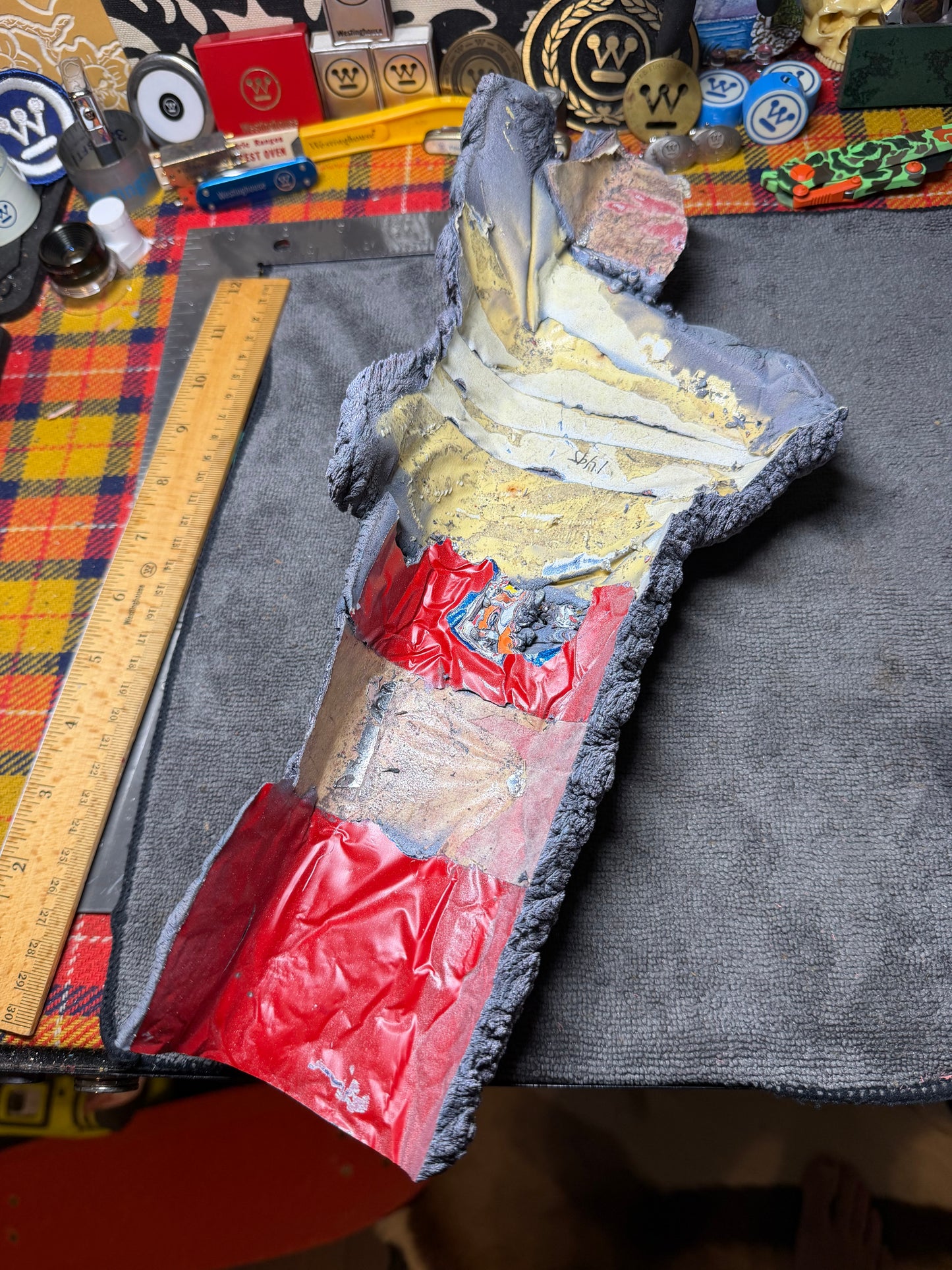 Kenworth Dragonskin Fordite 13 1/2" x 3 1/2 - 5 1/4" x 1.1 - 1.4”