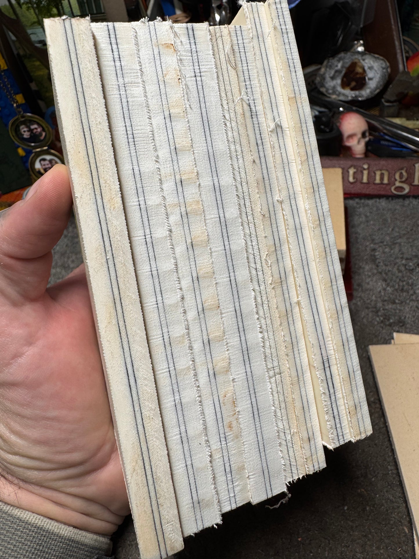 Vintage Westinghouse White Linen (2 Black Lines) 5" x 3" x 1/4"