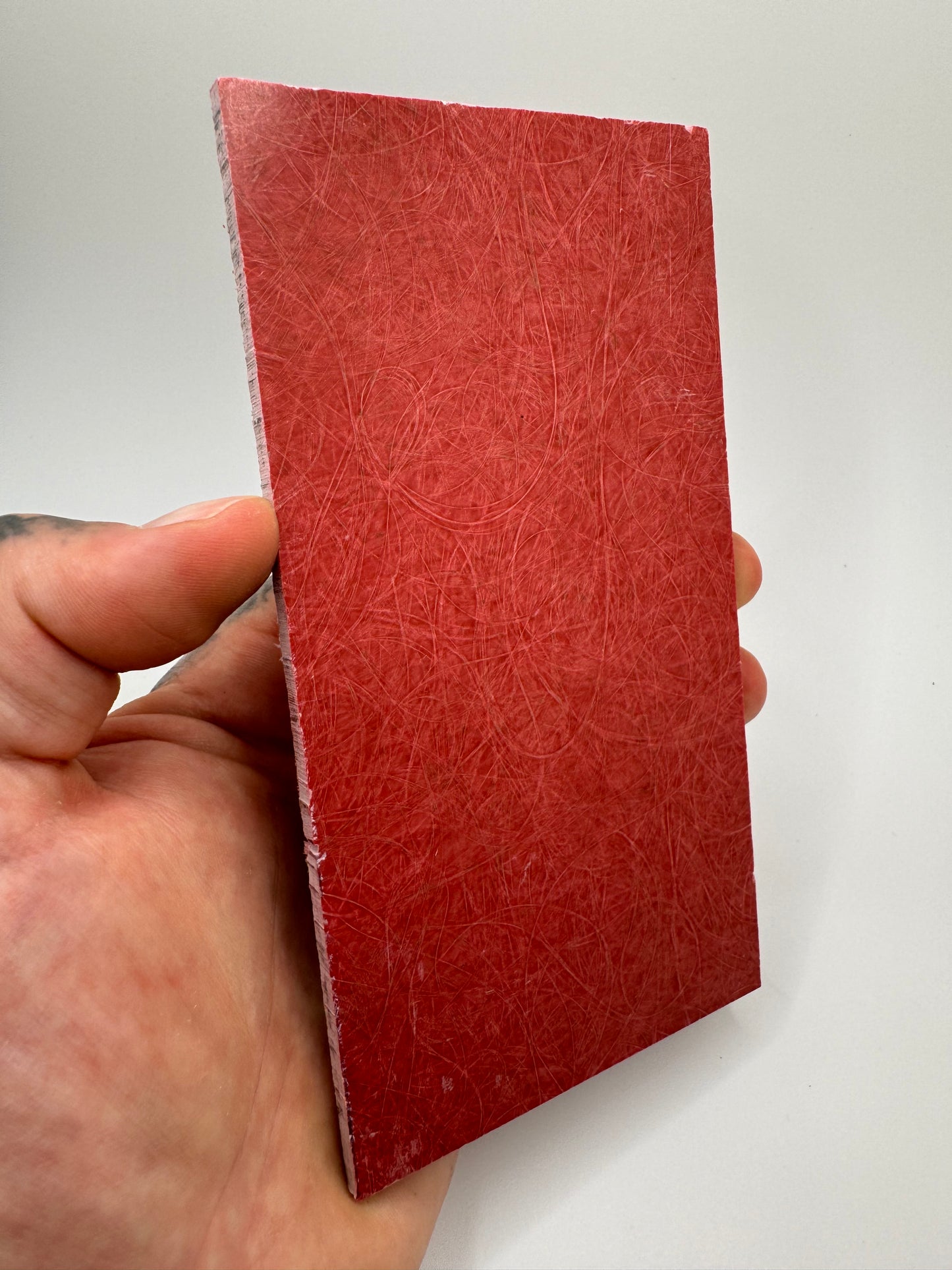 Vintage Westinghouse Light Red Spun Glass 5" x 3 1/4" x .18"