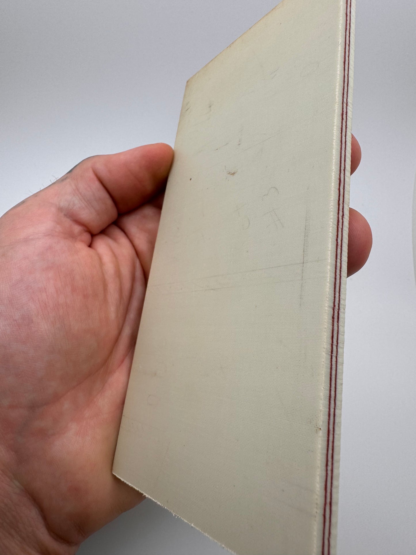 Vintage Westinghouse White Linen (2 Red Lines) 5 3/4" x 3" x .26"