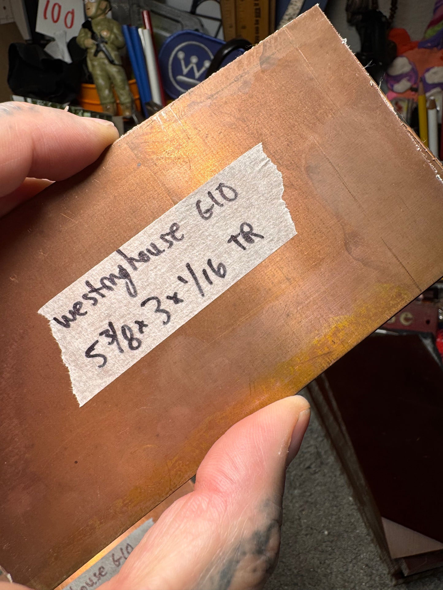 Vintage Westinghouse Logo Turquoise/Red G10 (inlay/underlay) 5 3/8” x 3” x 1/16”