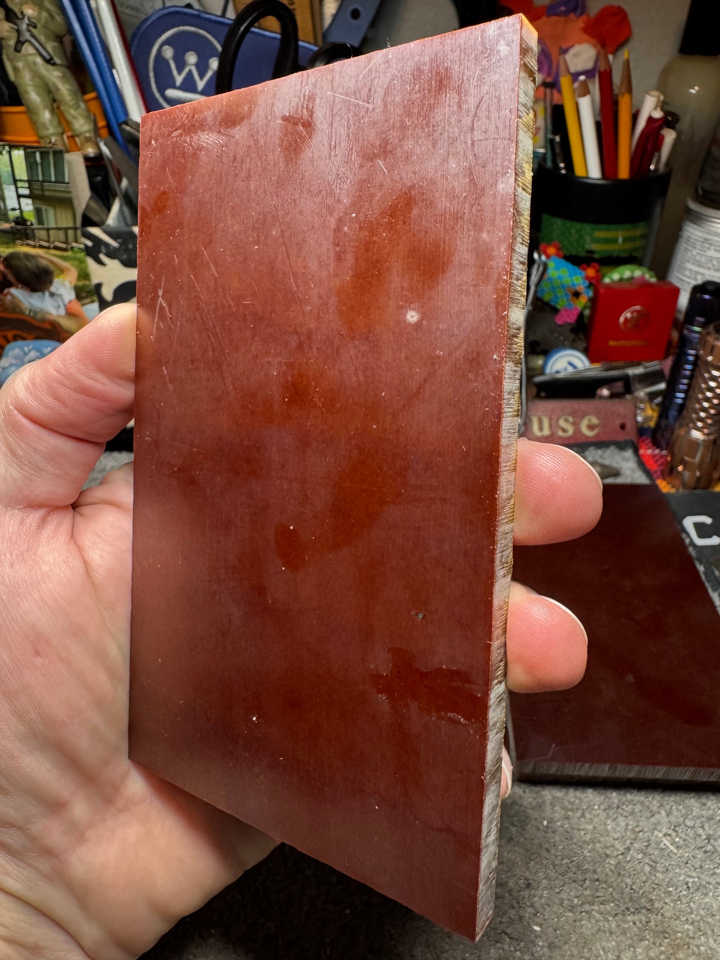 Vintage Caramel Paper Micarta 5” x 3” x 1/4”