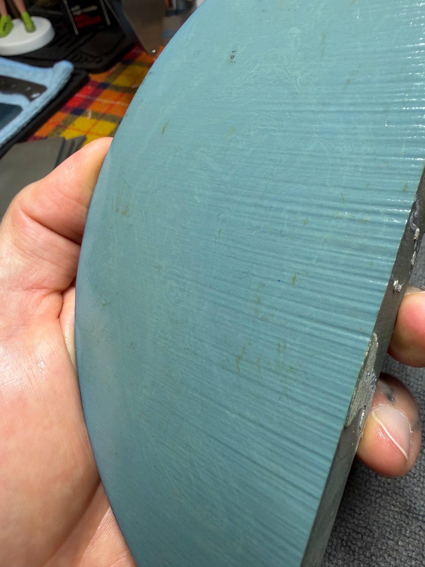 Antique Light Blue Swirl Bakelite 5 3/4" x 2 7/8" x .7"