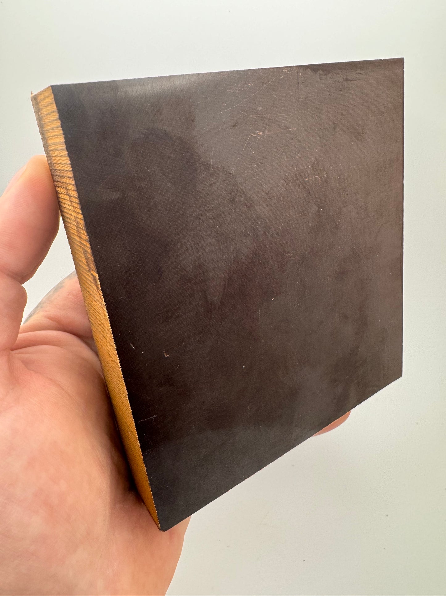 Vintage Westinghouse Red Linen Block 4 7/8” x 4 1/2” x .96”