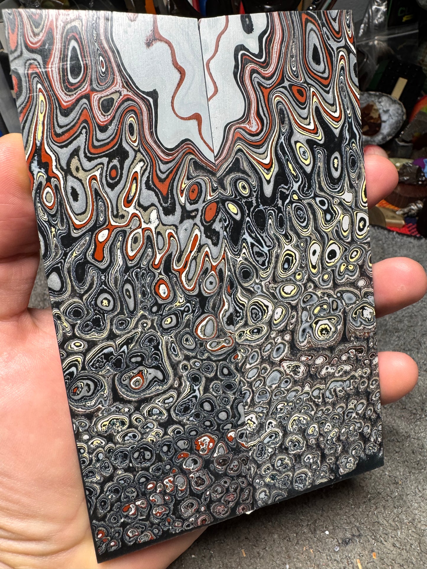 Maritime/Naval Fordite “Eye Burl” Scales 6”x2”x.33”