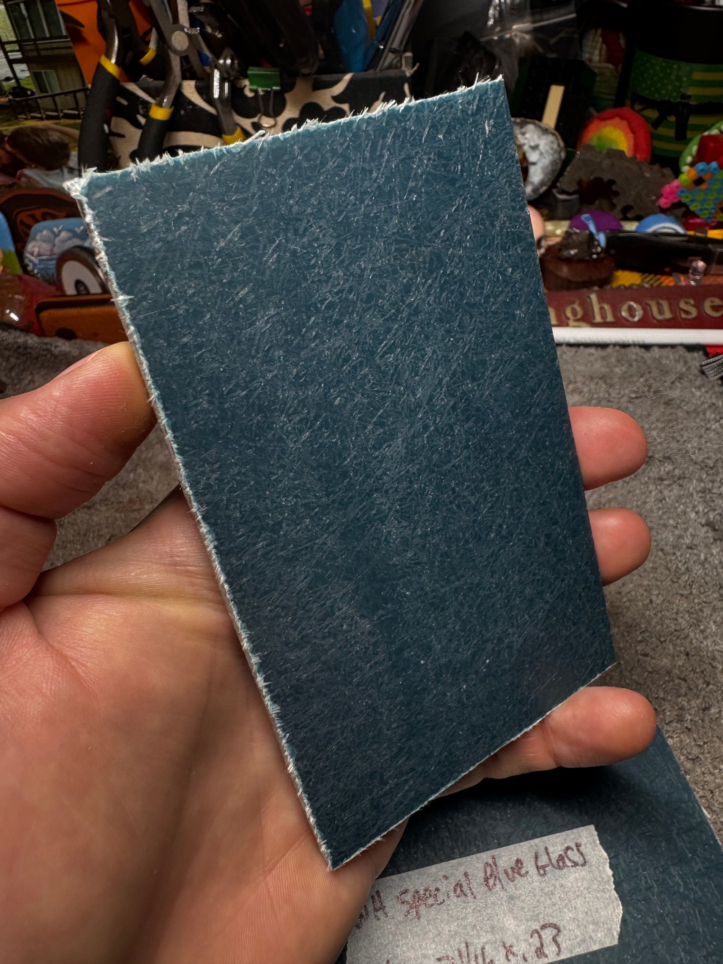 Vintage Westinghouse Special Blue Glass 5" x 3" x .23"
