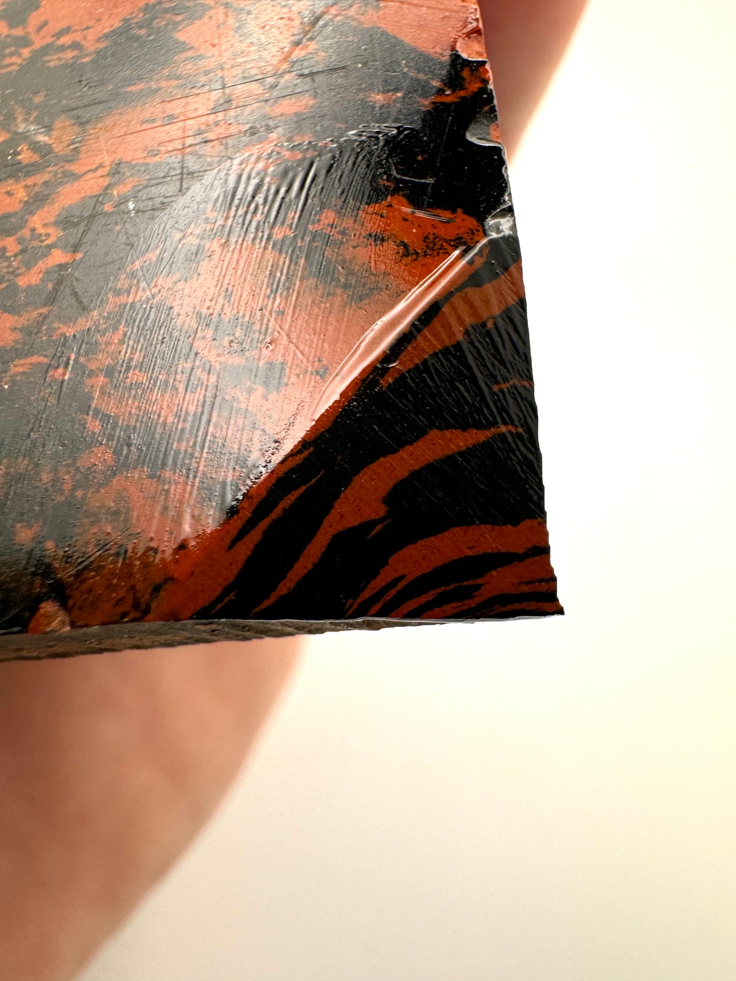 Antique 2-Tone "Tiger Stripe" Bakelite 9 1/4" x 3 3/16" x 1/4"