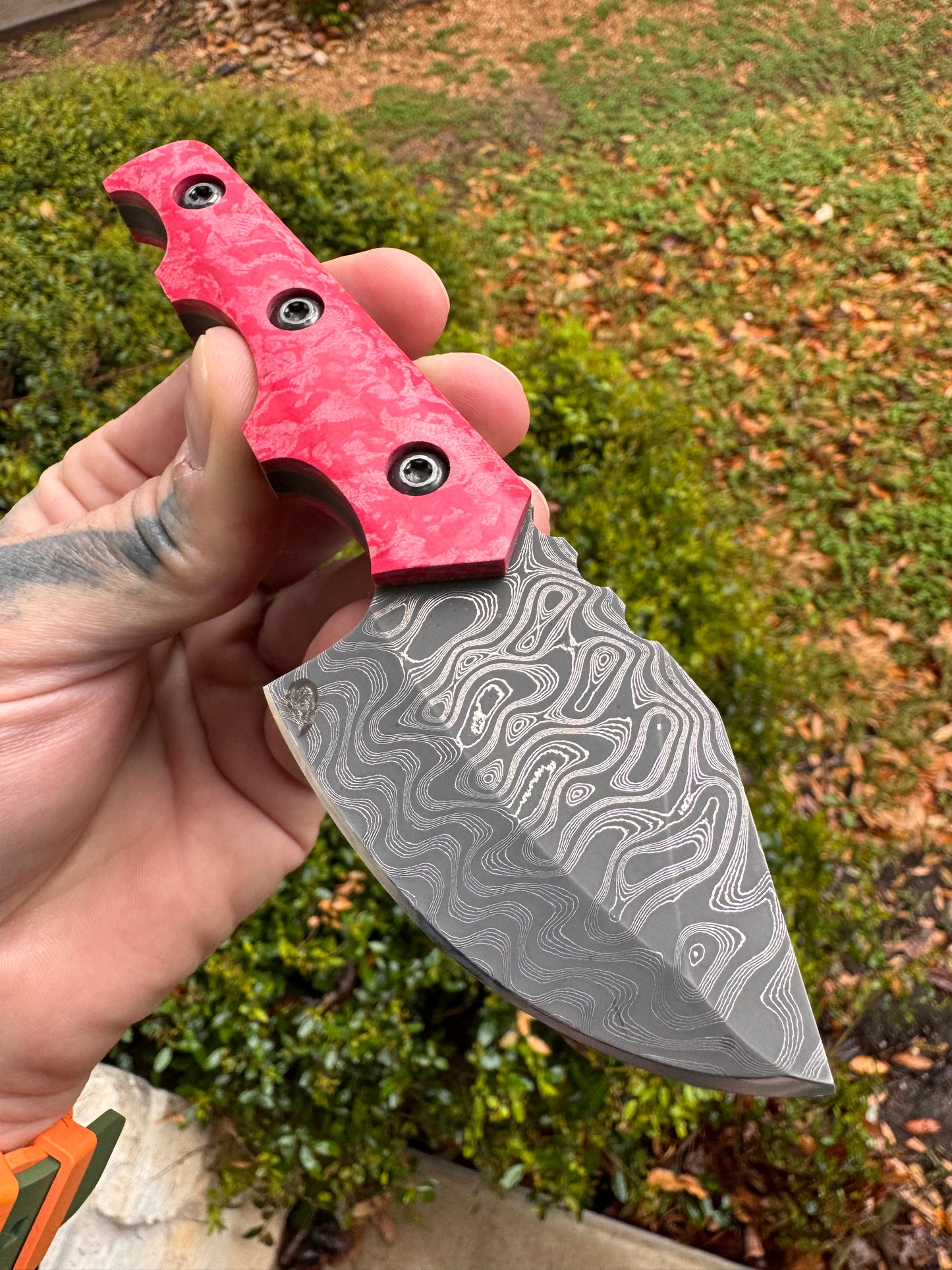 HawkFeather - Nichols Meadow/Vintage Pink Rag Micarta