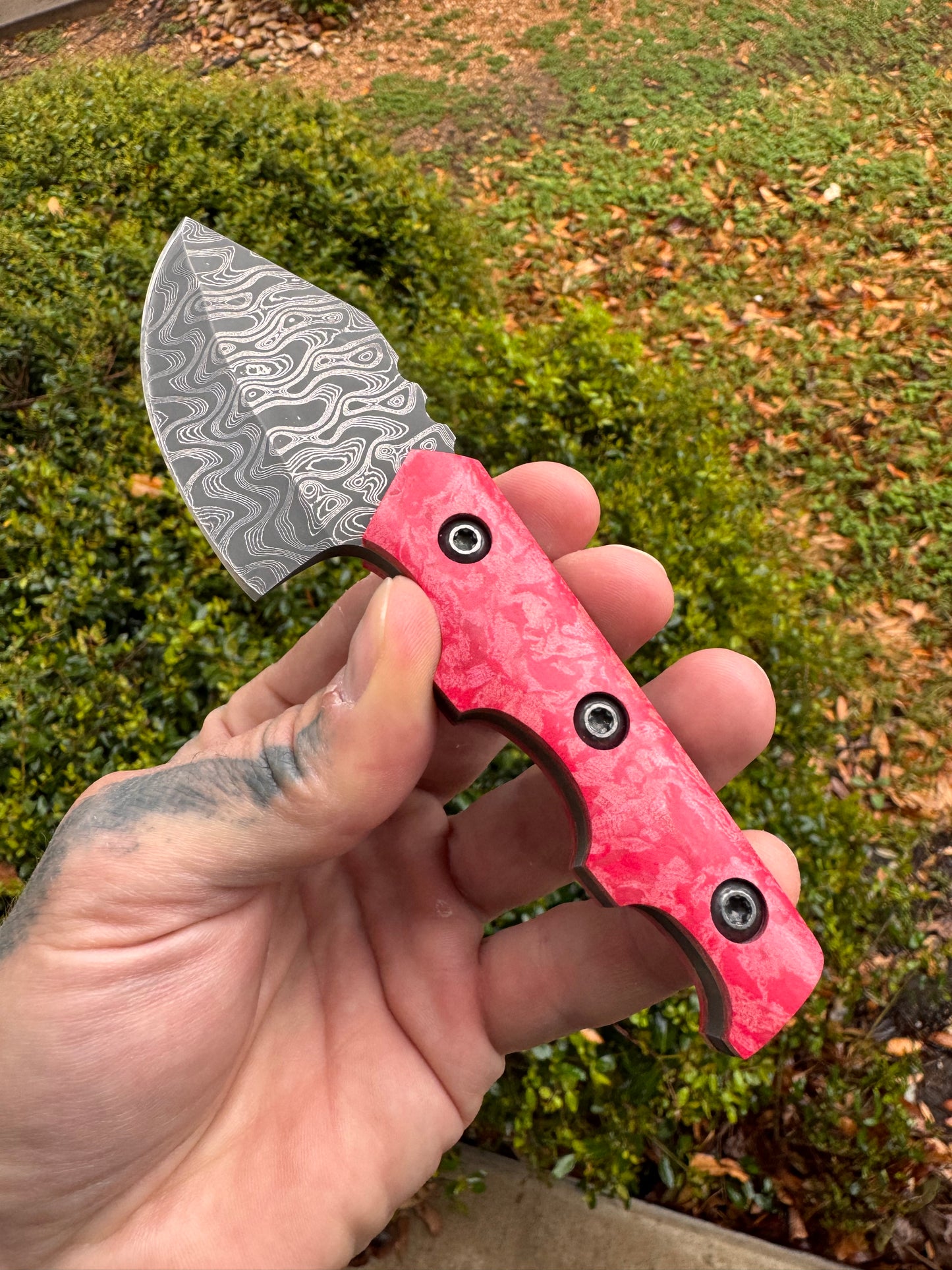 HawkFeather - Nichols Meadow/Vintage Pink Rag Micarta