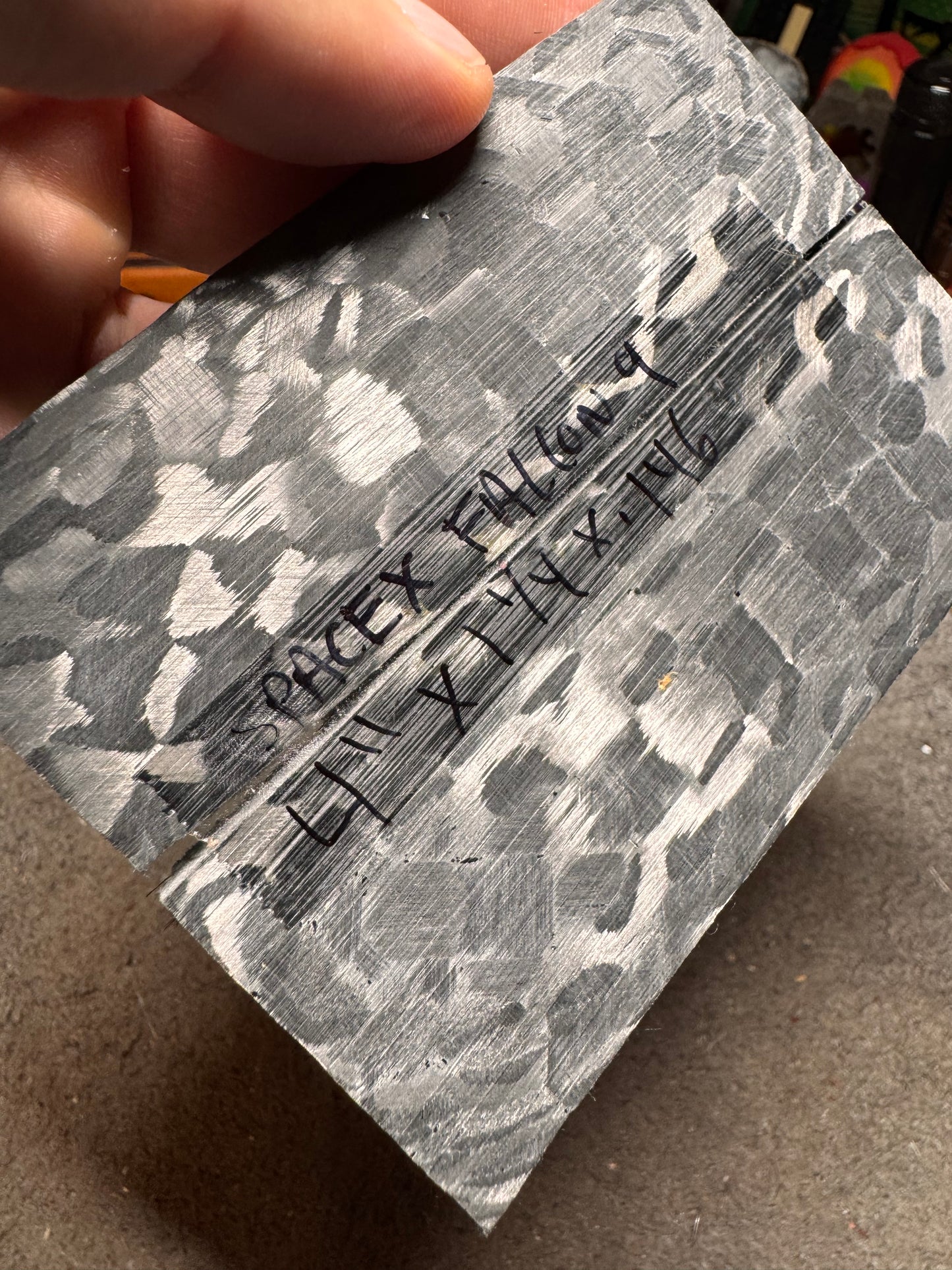 SpaceX Falcon 9 Carbon Fiber Scales 4”x1 1/4”x.146