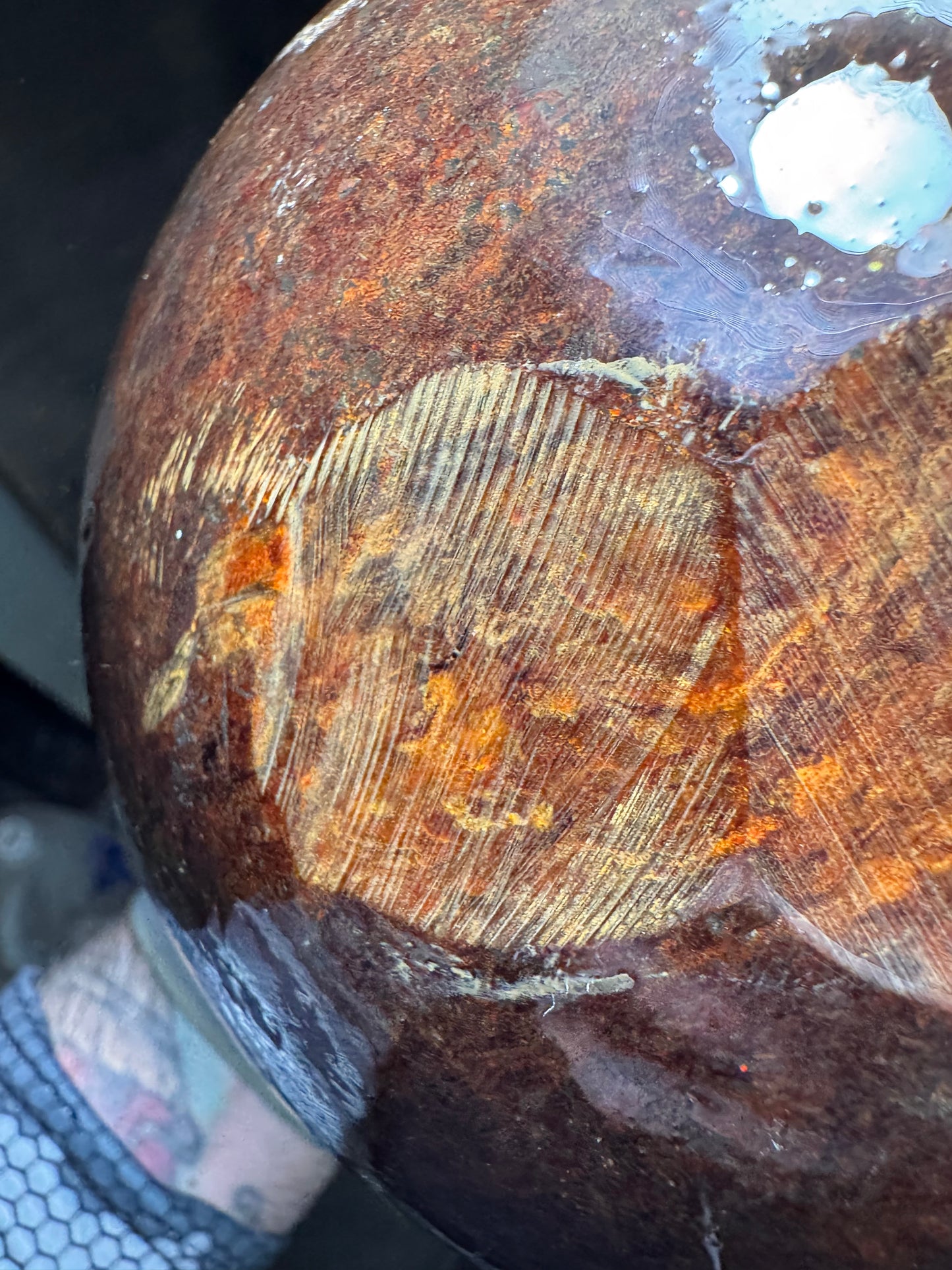 Vintage German Butterscotch Rag Micarta Full 6” Diameter Ball