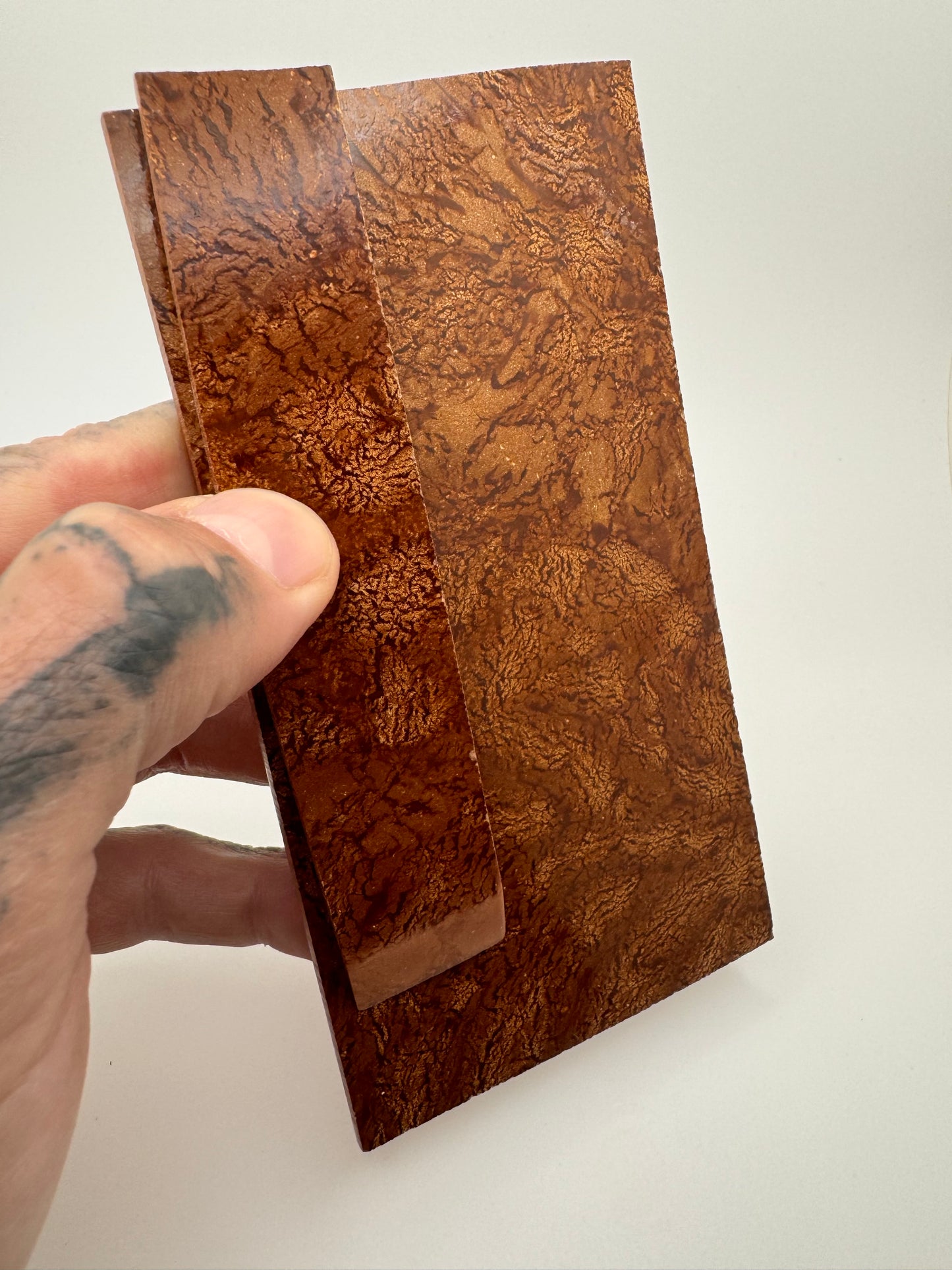 Antique Mottled Tan Bakelite 5 3/4" x 3" x .124"