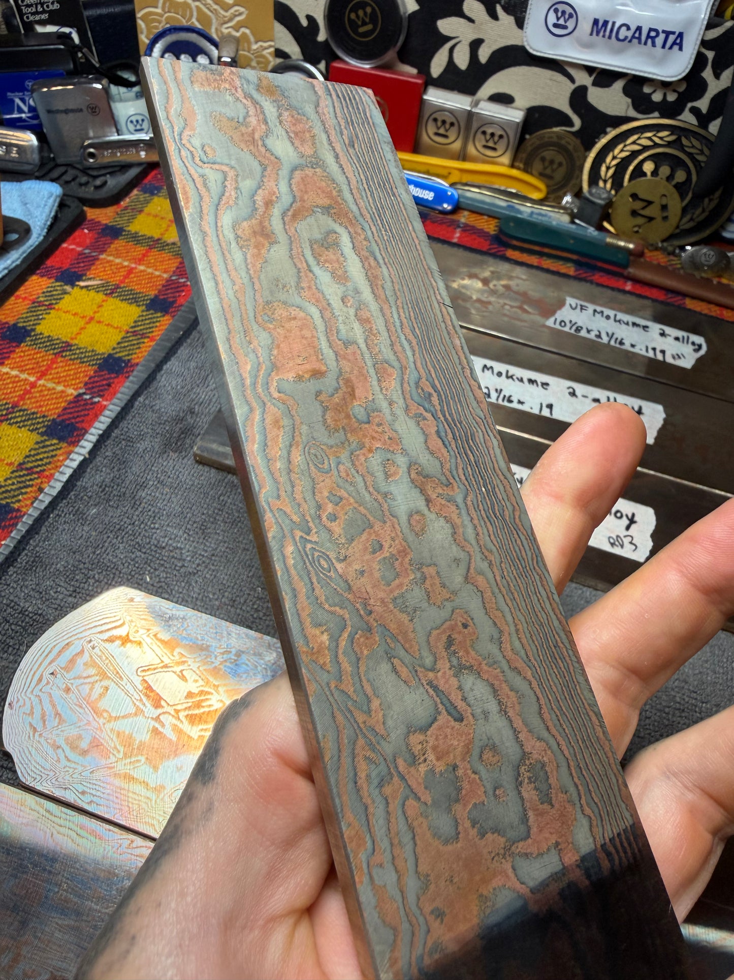 Vegas Forge 2-Alloy (Nickel/Copper) Mokume Gane - Multiple Sizes/Patterns