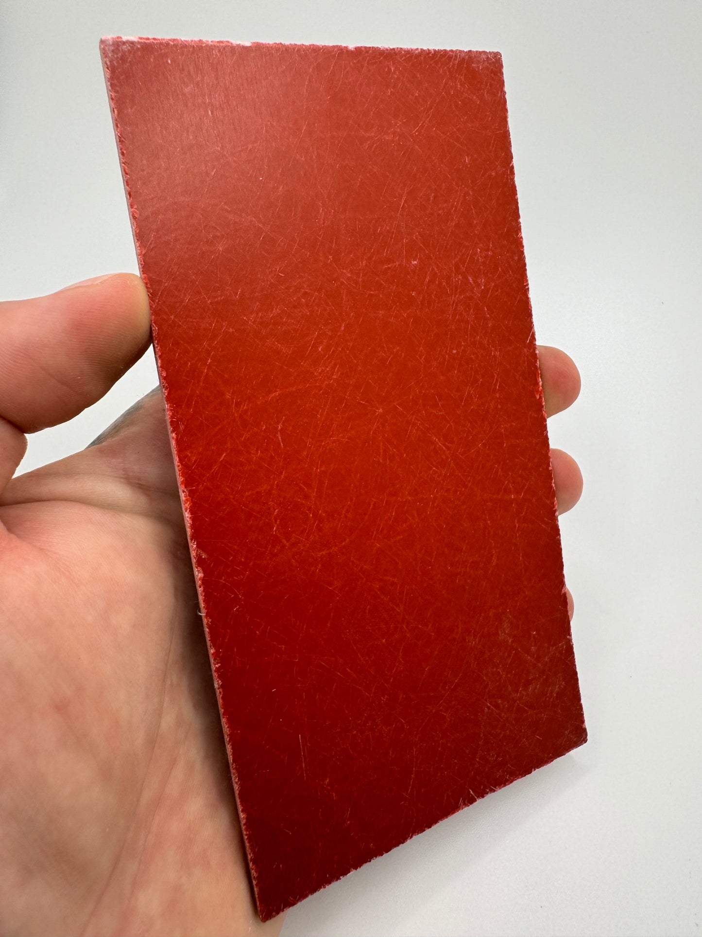 Vintage Westinghouse Bright Red Spun Glass 5 7/8" x 3" x .123"