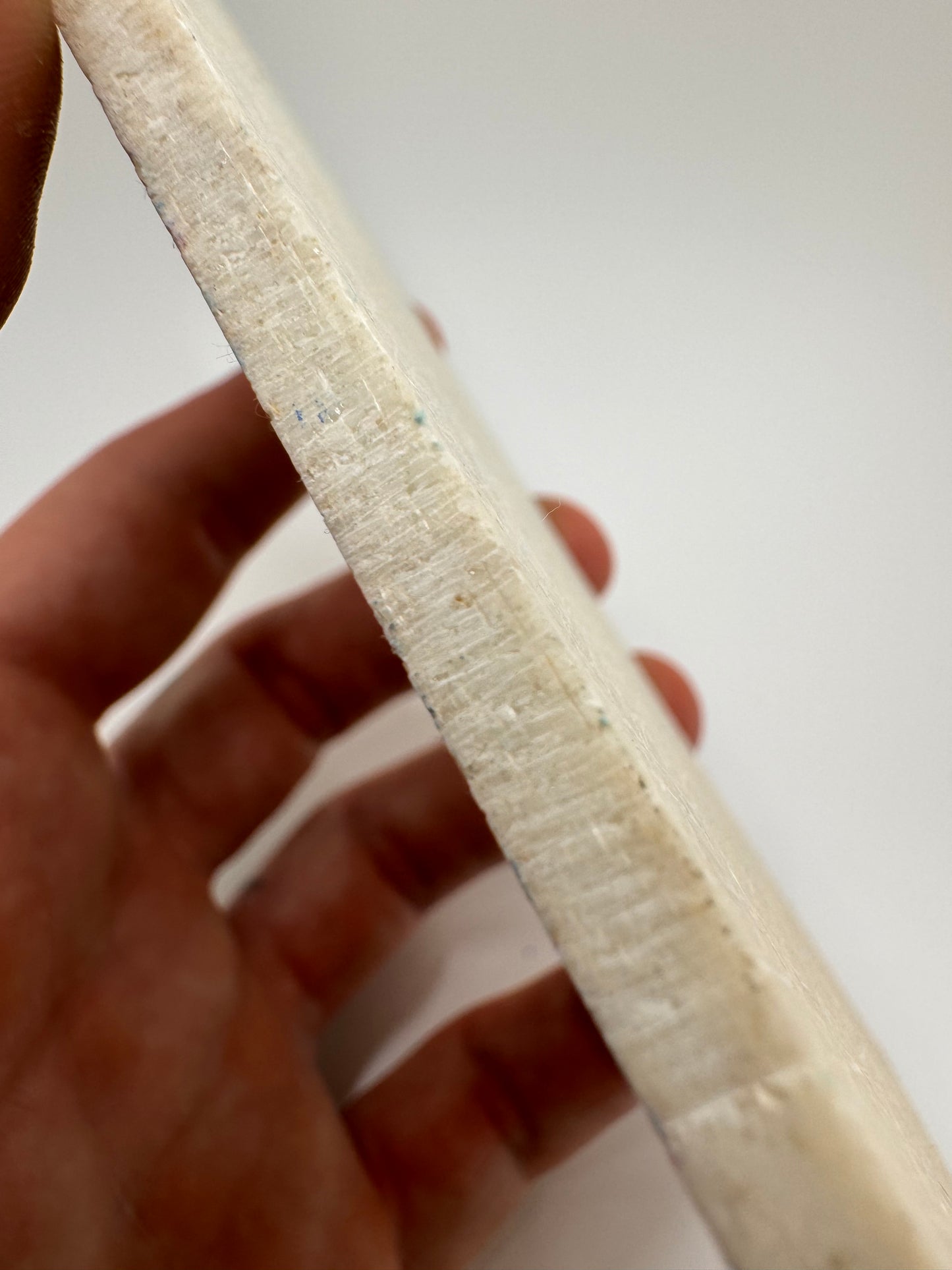 Vintage White Spun Glass 6" x 3 1/8" x .2"