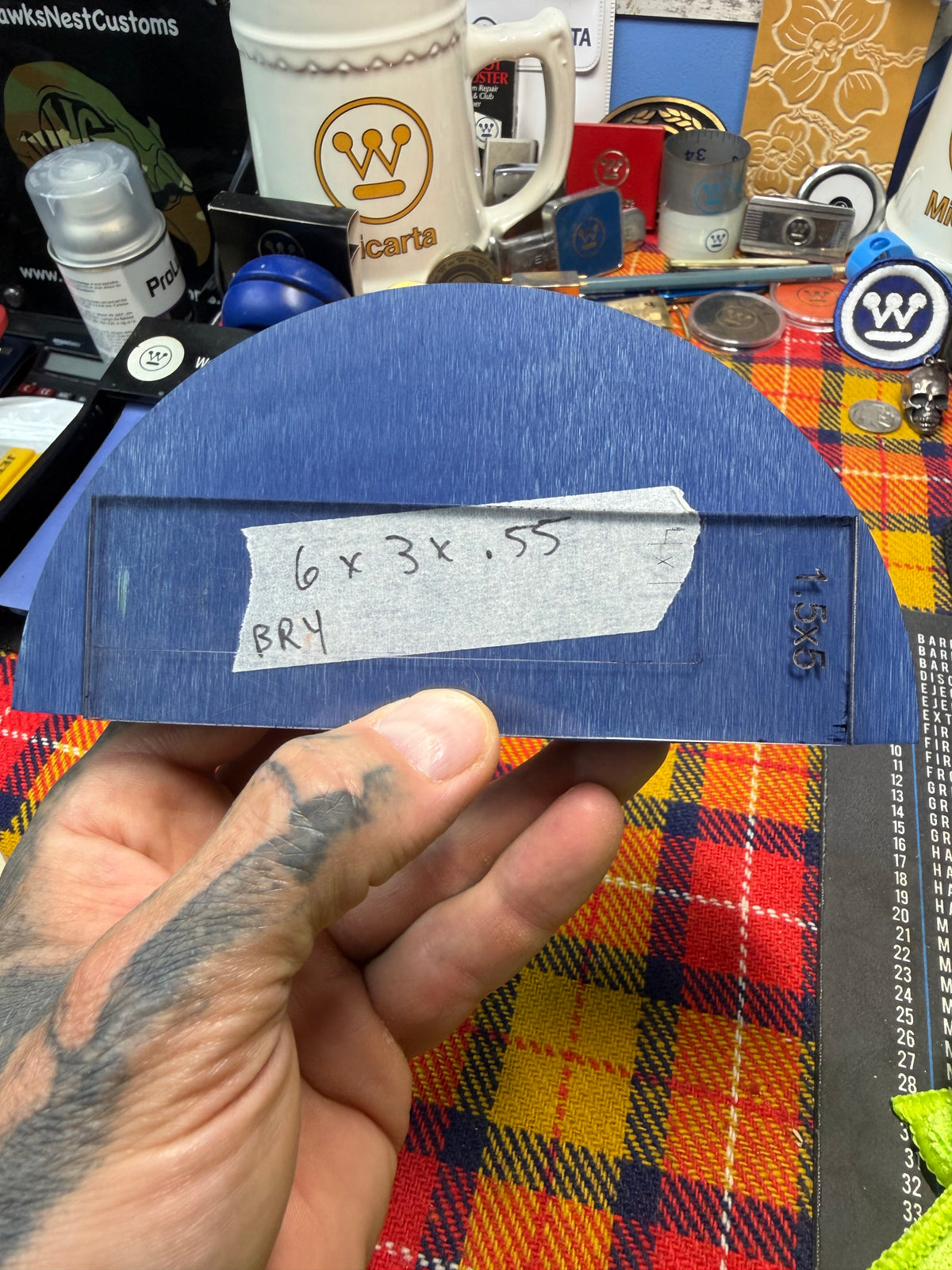 Antique Royal Blue Bakelite Block (Different Sizes)