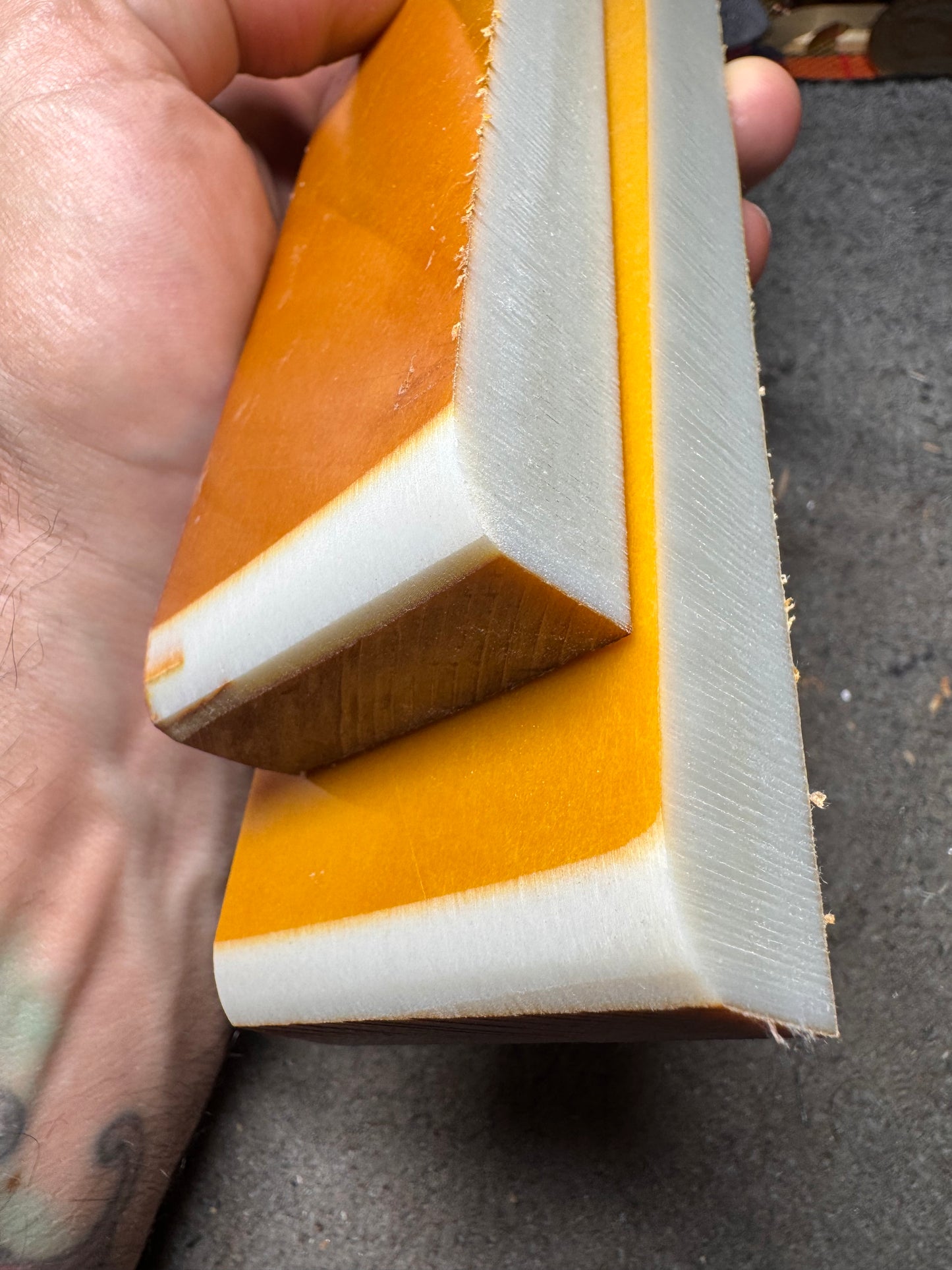 Vintage European Ivory Paper Micarta 9 7/8" x 2 3/16" x .7"