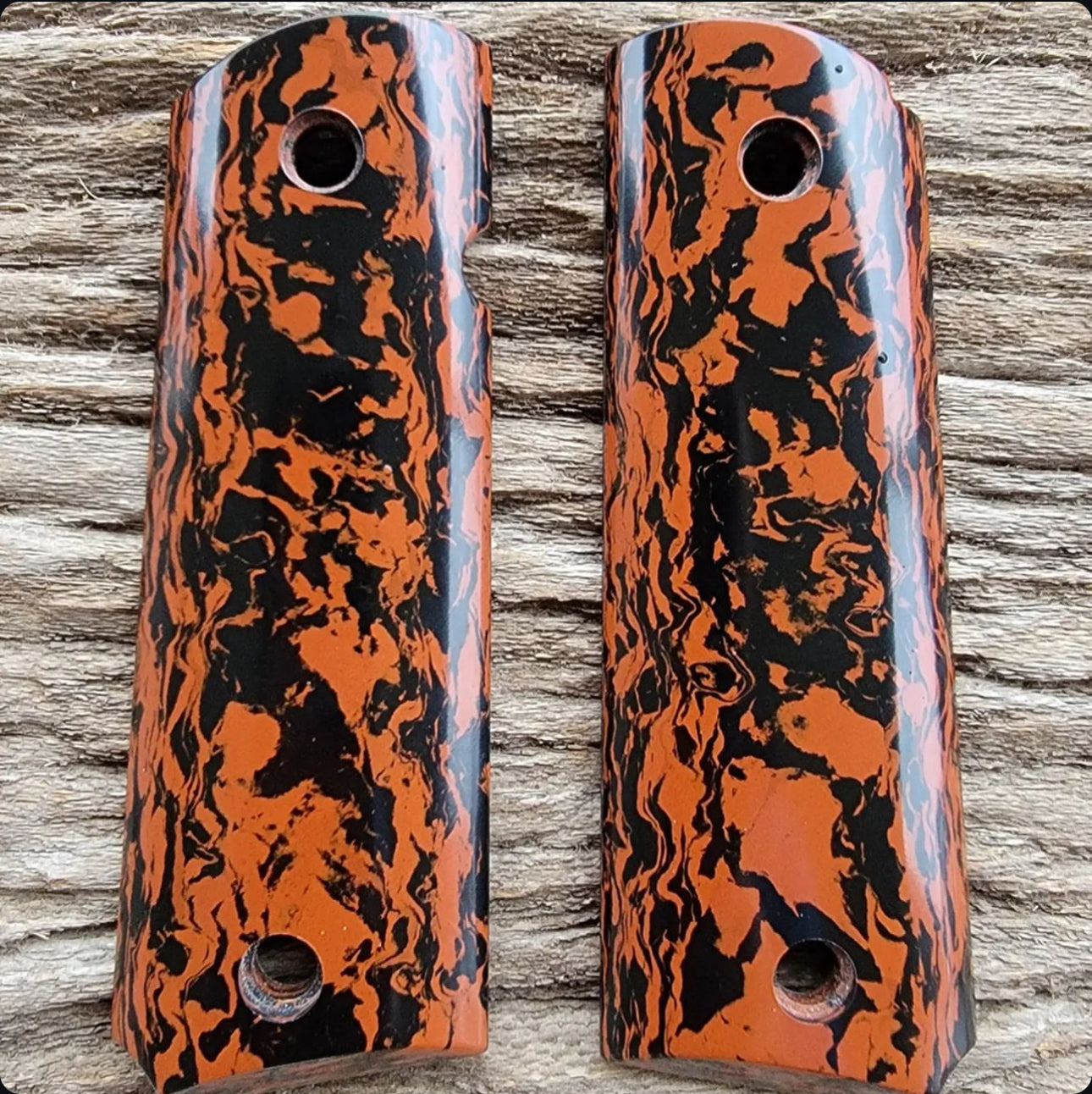 Antique 2-Tone "Tiger Stripe" Bakelite 9 1/4" x 3 3/16" x 1/4"
