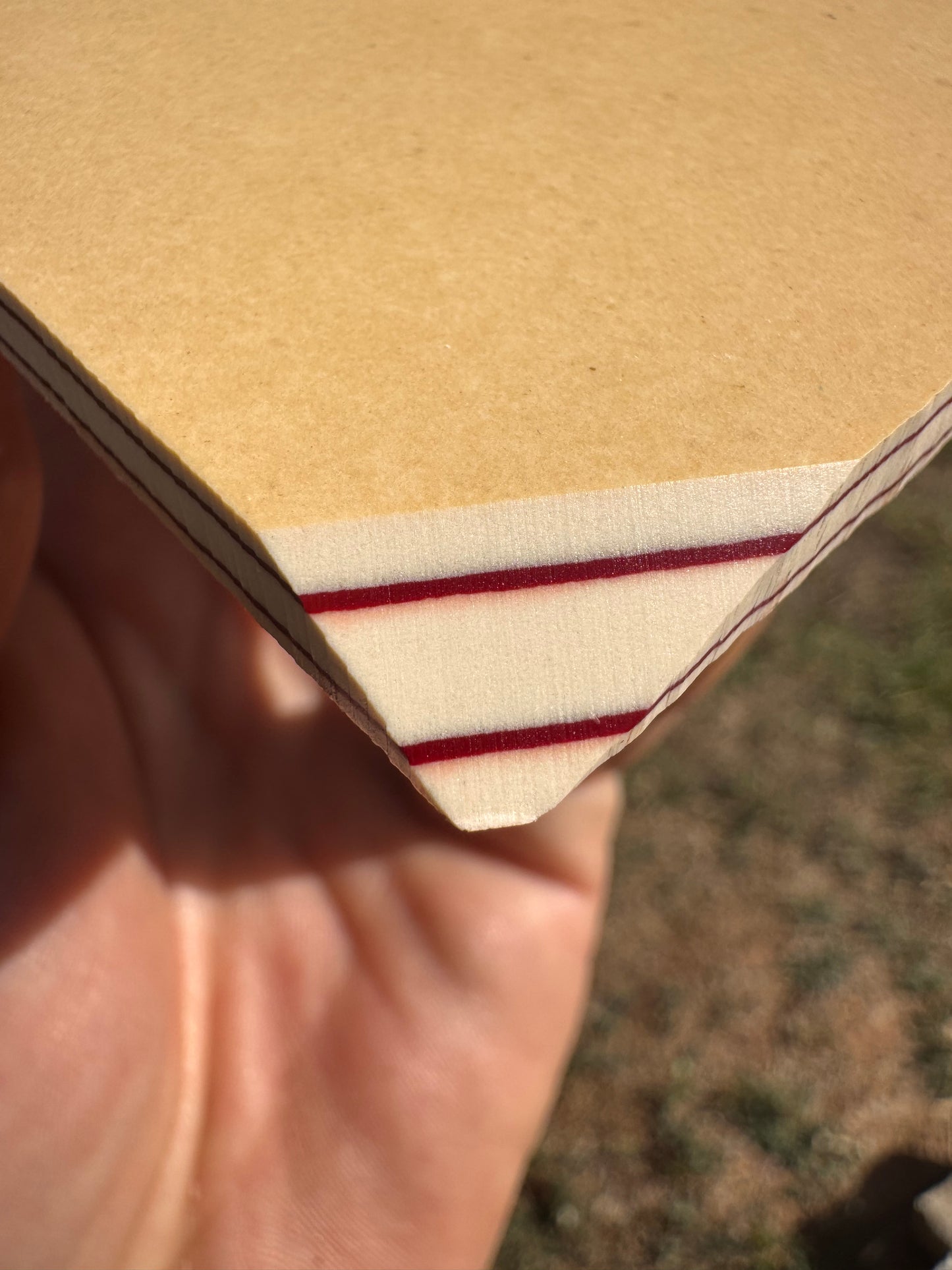 Westinghouse Late-Era Ivory Paper (Oxblood Lines) 5" x 3" x 1/4"