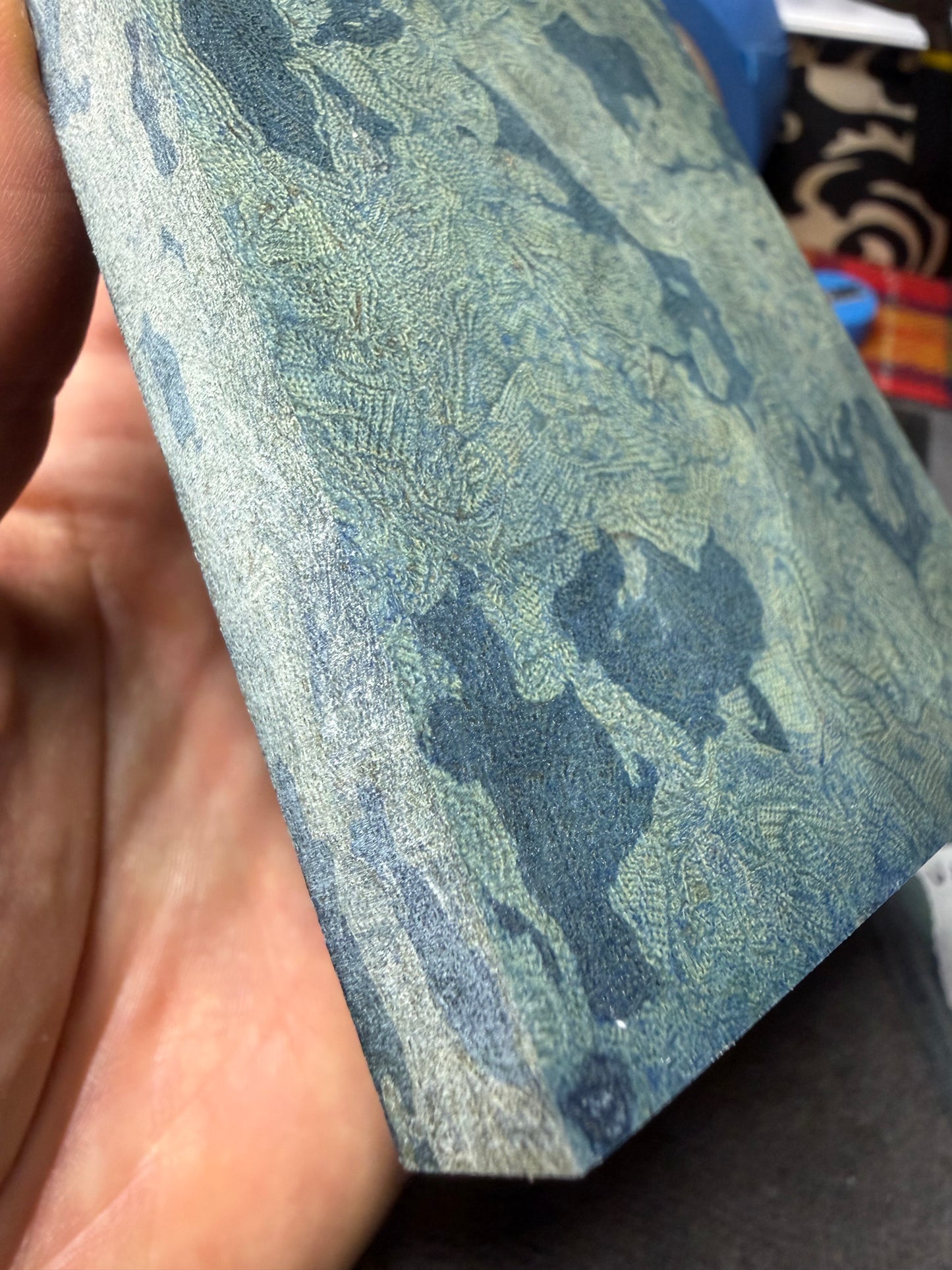 Vintage Blue Rag Micarta BR3A 6”x3”x.55”
