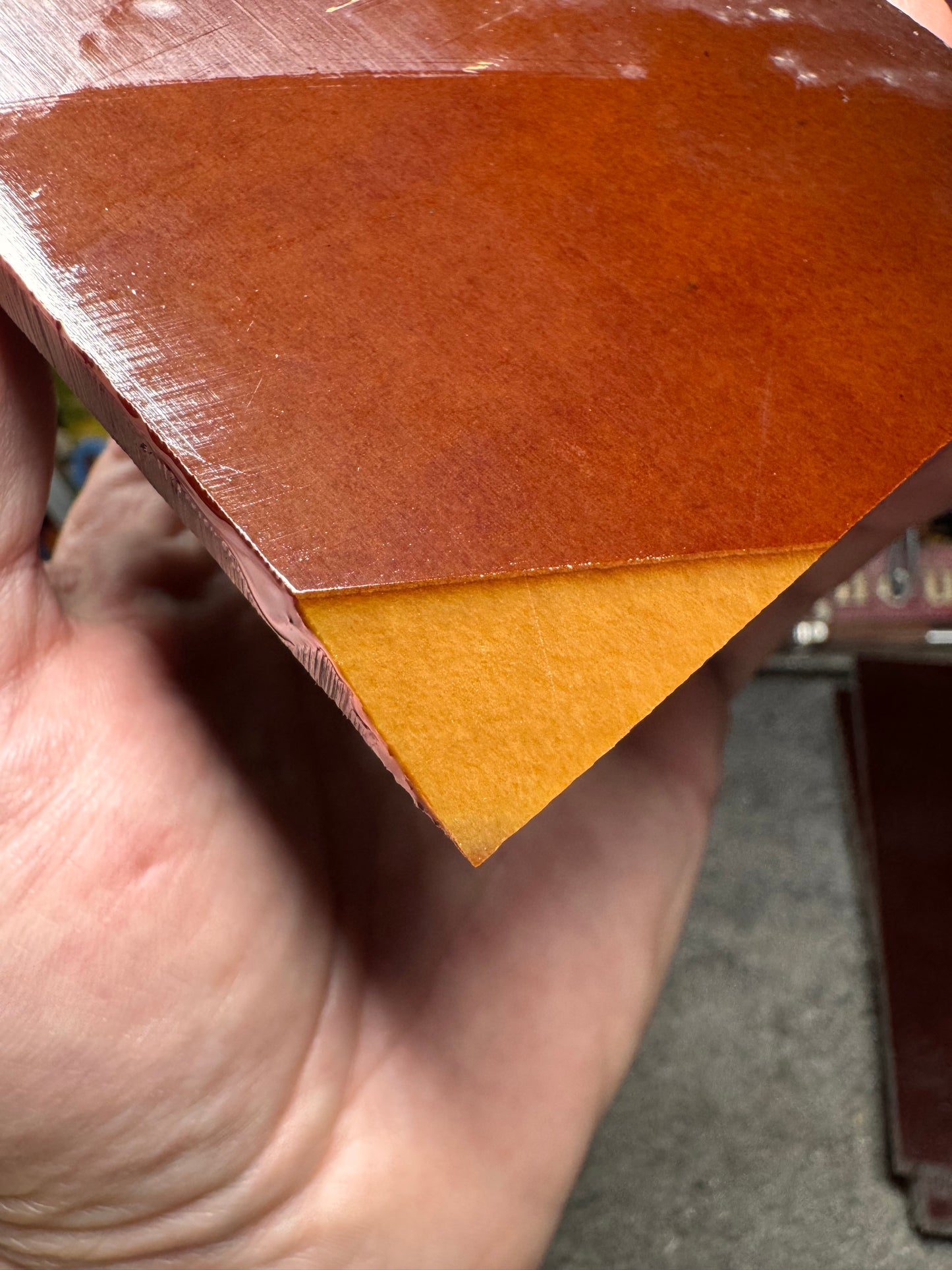 Vintage Caramel Paper Micarta 5” x 3” x 1/4”