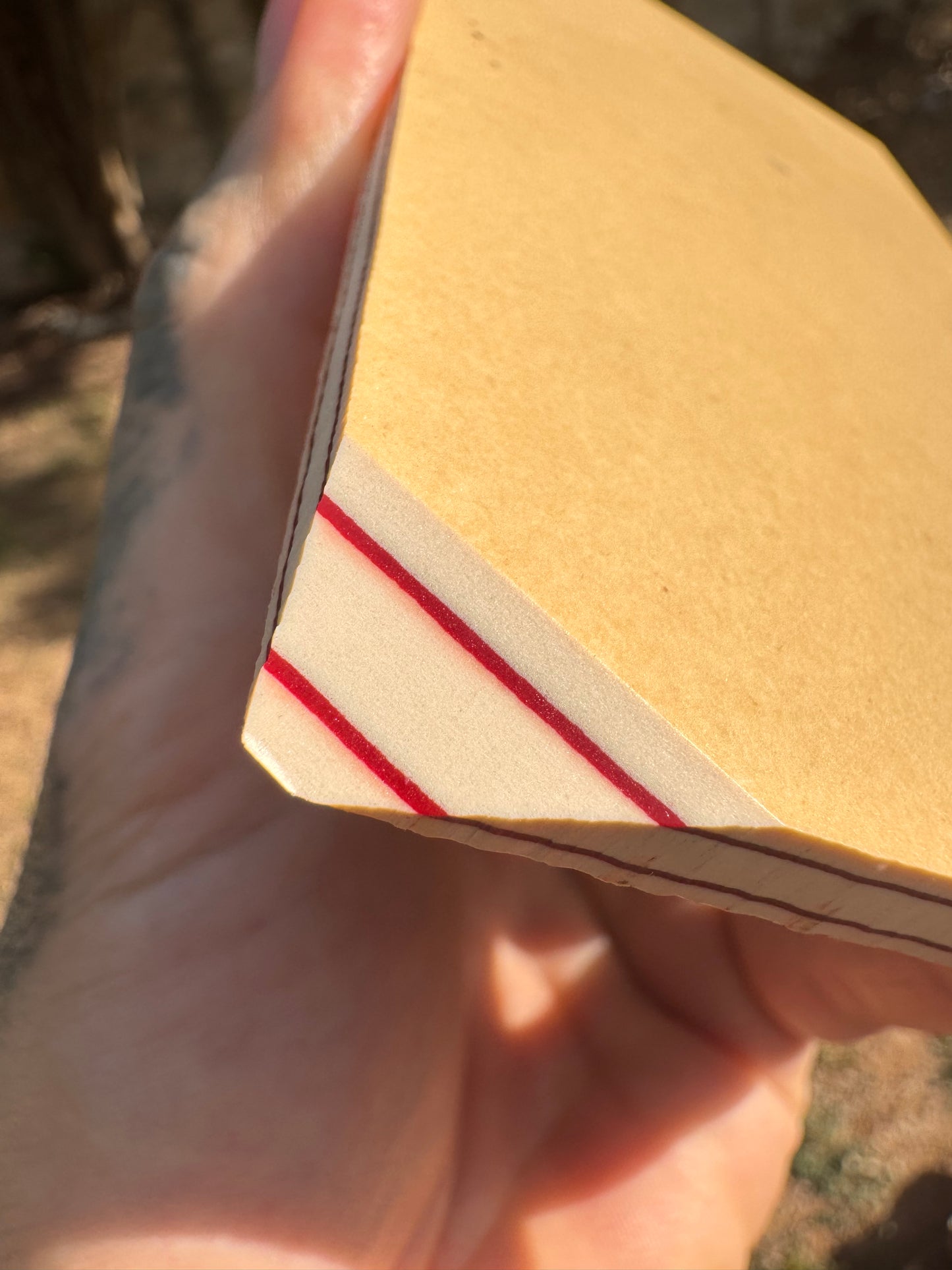 Westinghouse Late-Era Ivory Paper (Oxblood Lines) 5" x 3" x 1/4"