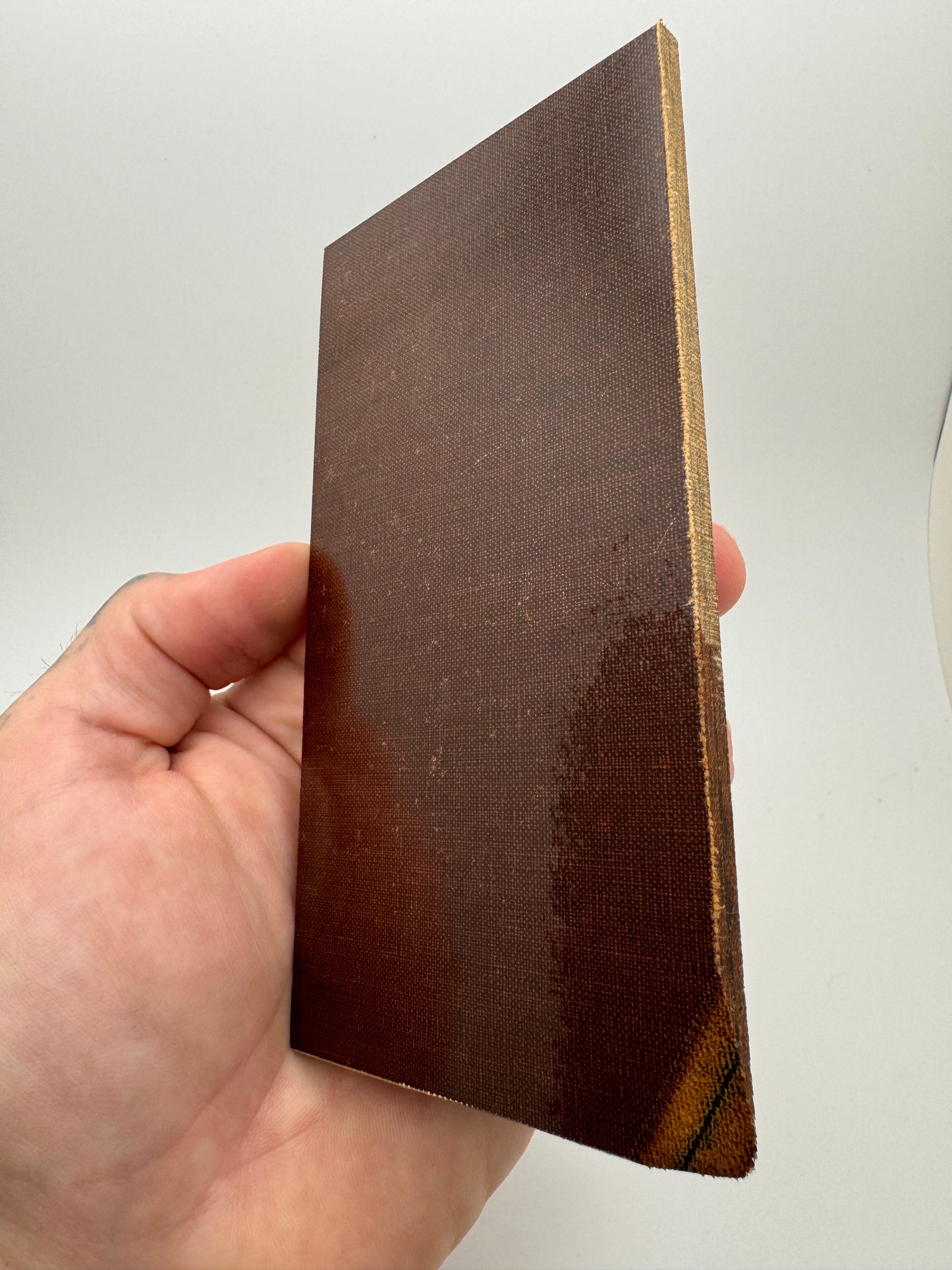 Vintage Single Black-Lined Butterscotch Canvas Micarta 6” x 3” x .2”