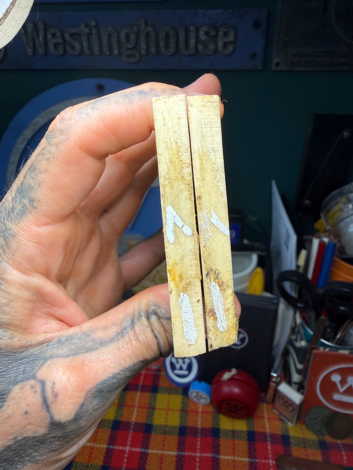 Mammoth Tusk Ivory Center Cut Scales 4 5/8”x2 3/16”x.27”