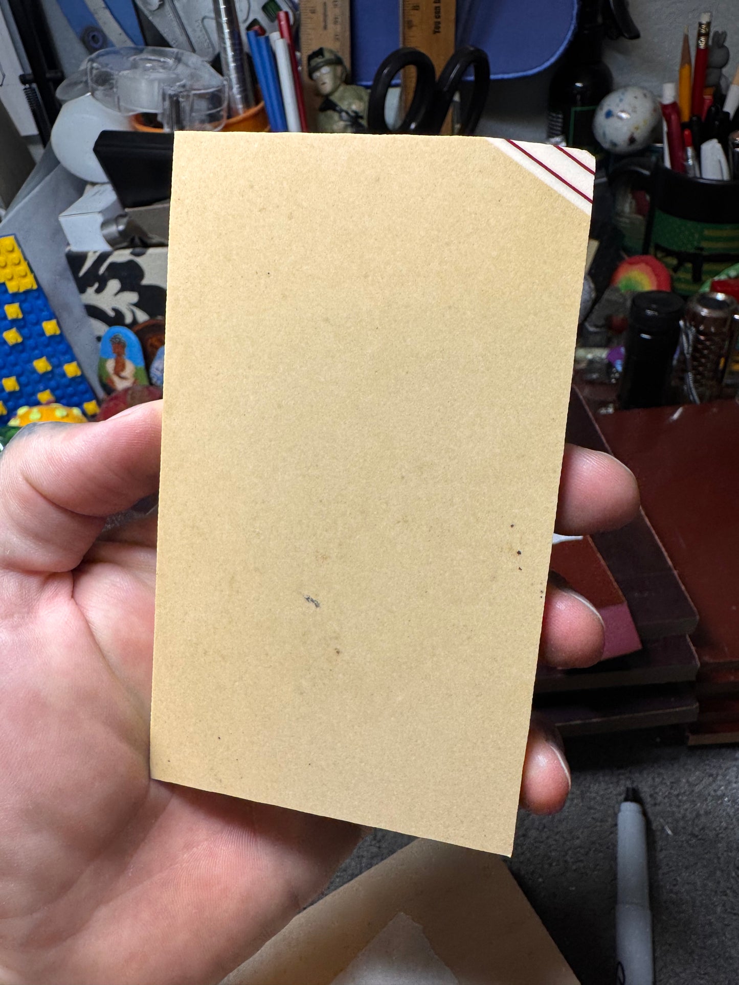 Westinghouse Late-Era Ivory Paper (Oxblood Lines) 5" x 3" x 1/4"