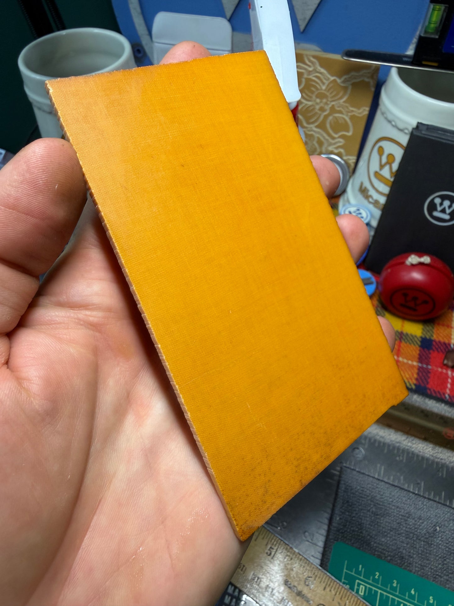 Antique Gold Linen Slab 5”x2 15/16”x1/8”