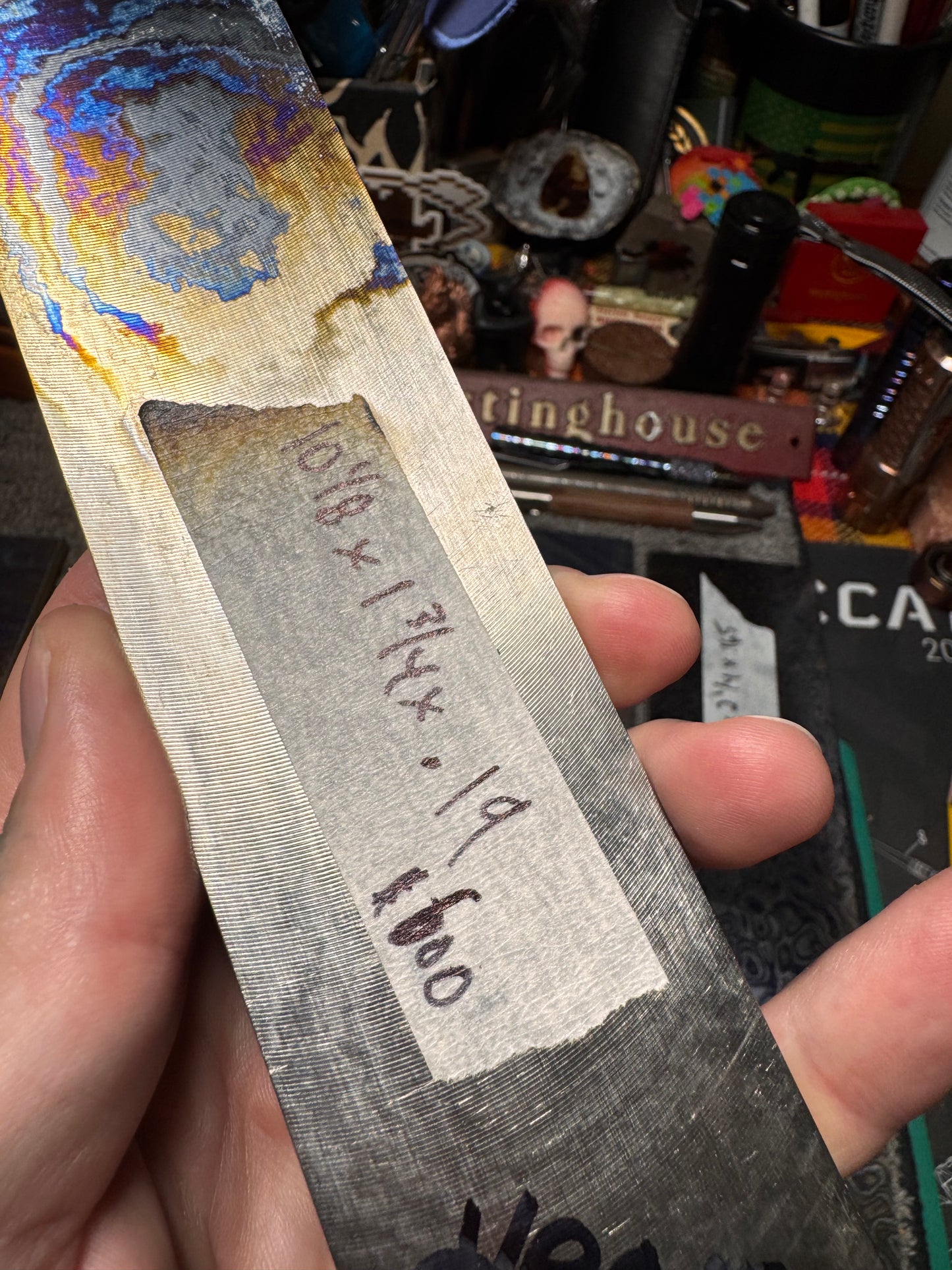 Random ZirMascus (Vegas Forge Zr/Ti Damascus) 10 1/8” x 1 3/4” x .19”