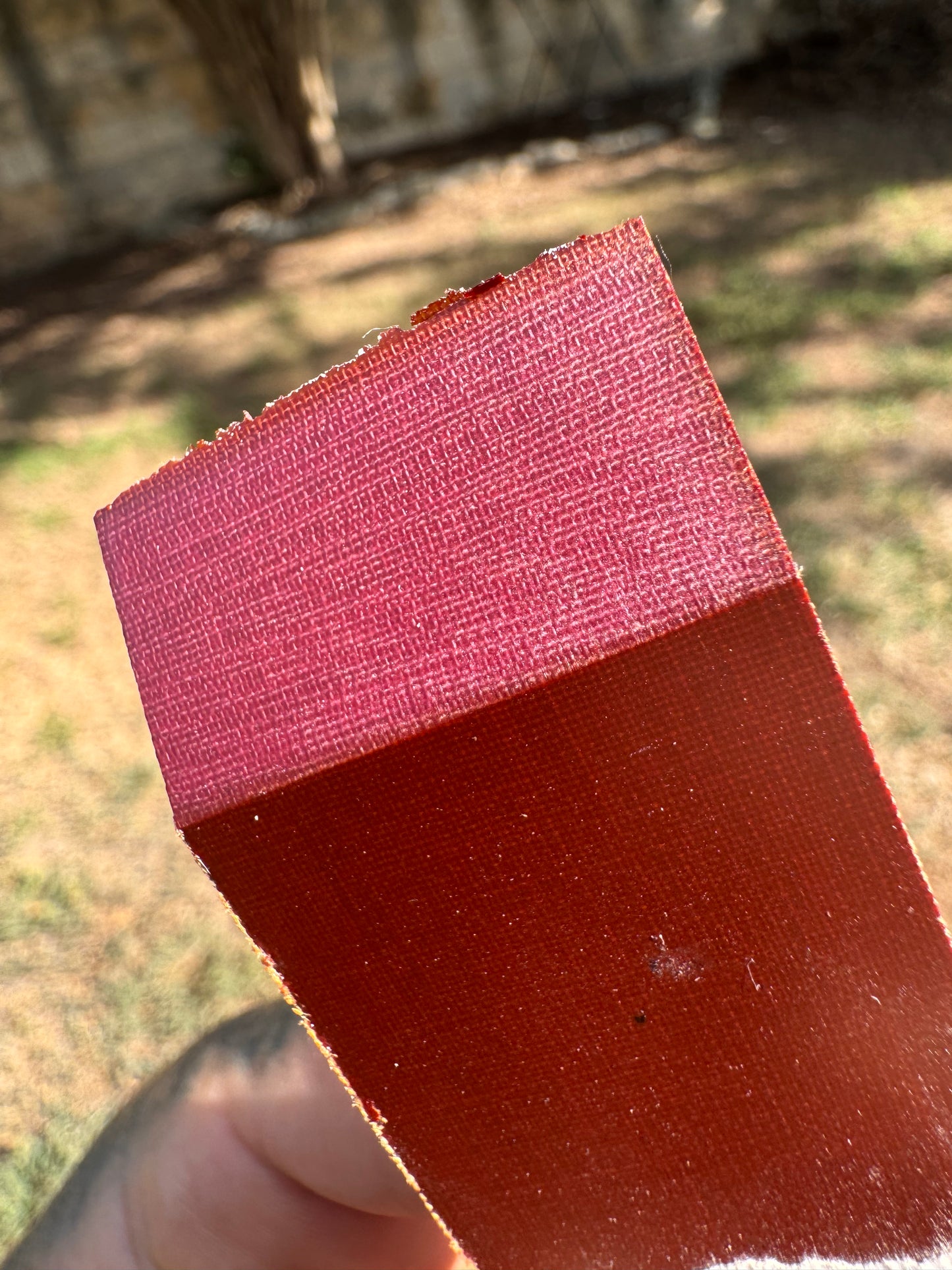 Vintage Coral Linen (Bob Dozier) 5 3/4" x 3" x .27"