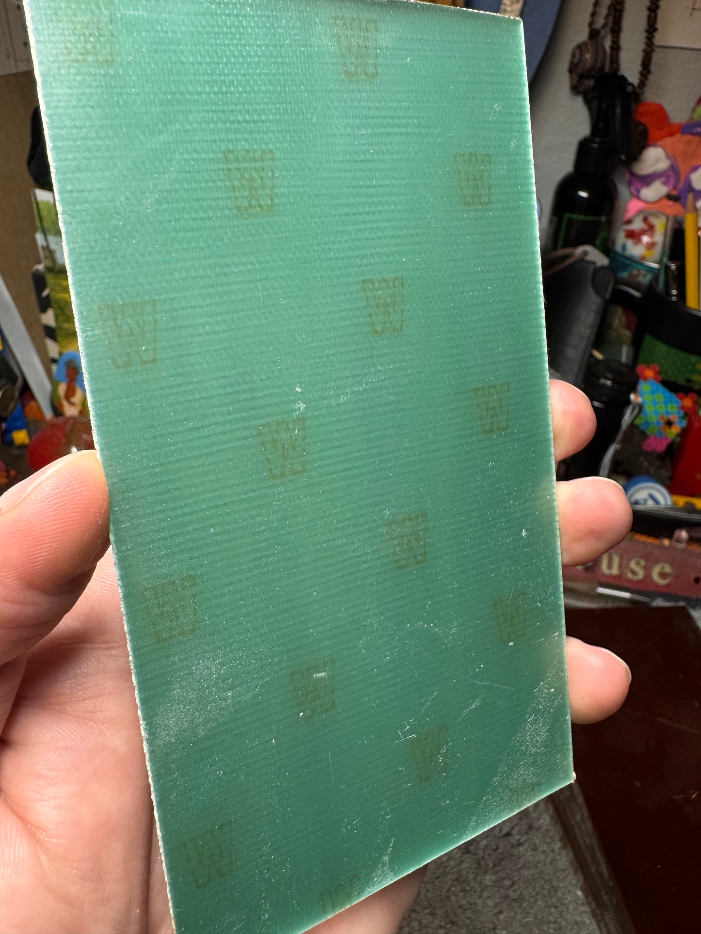 Vintage Westinghouse Logo Turquoise/Red G10 (inlay/underlay) 5 3/8” x 3” x 1/16”