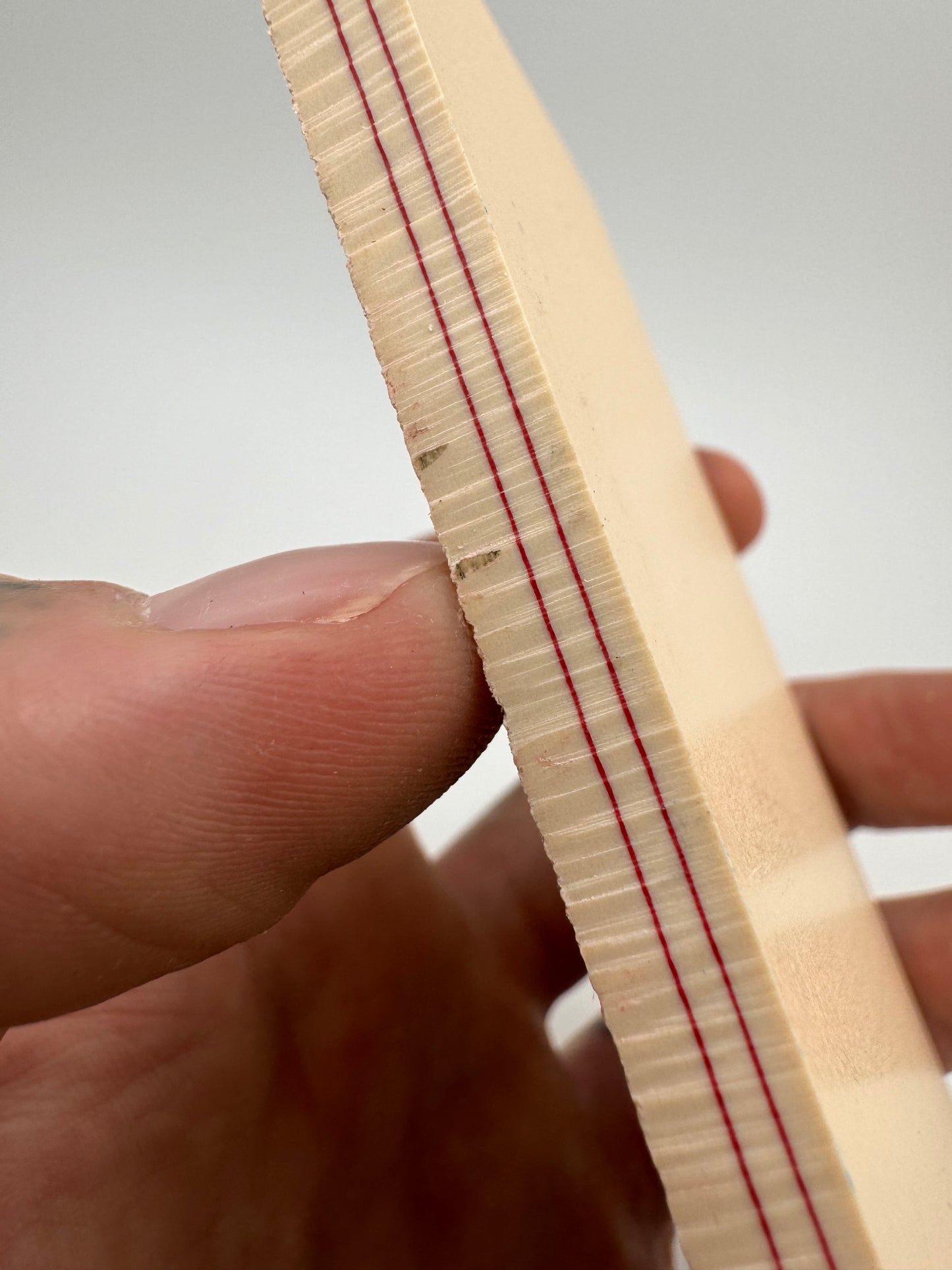 Westinghouse Late-Era Ivory Paper (Thin/Skewed Bright Red Lines) 5" x 3" x .27"