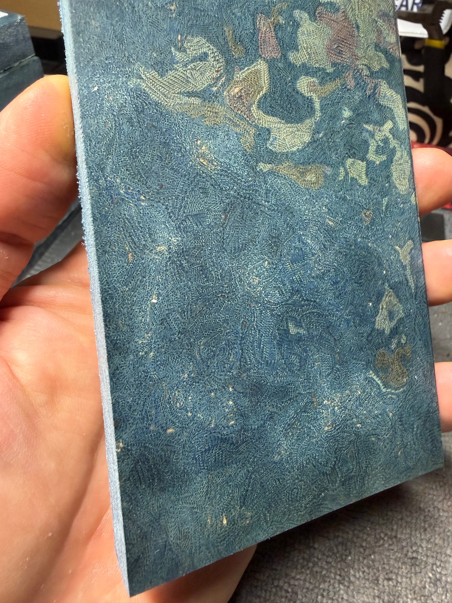 Vintage Blue Rag Micarta BR9A 6”x3”x.47”