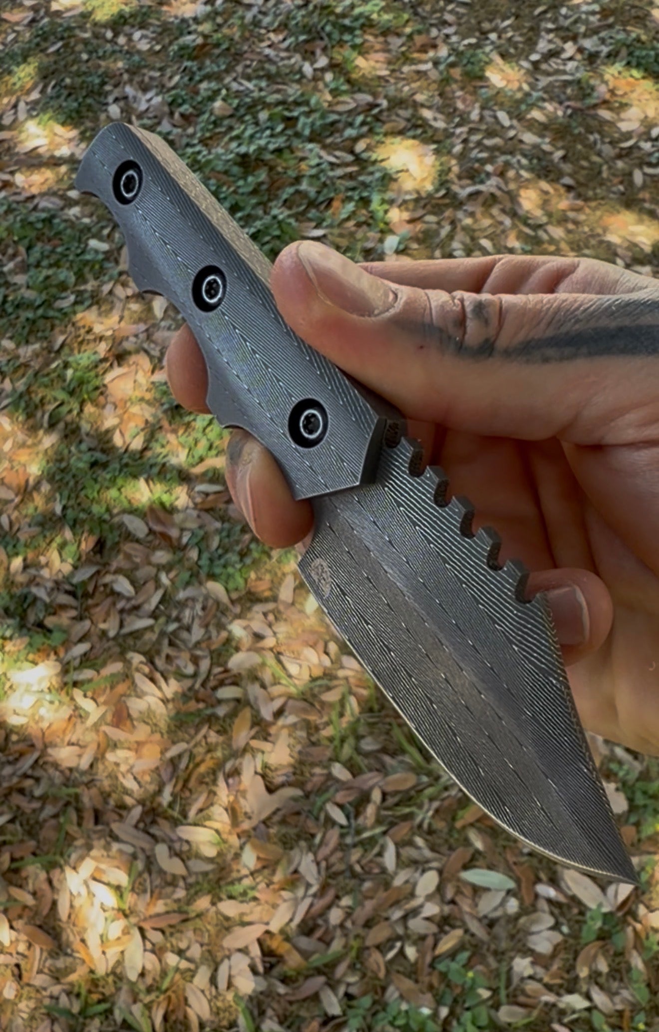 Vegas Forge Stainless Herringbone HawkEye Bowie
