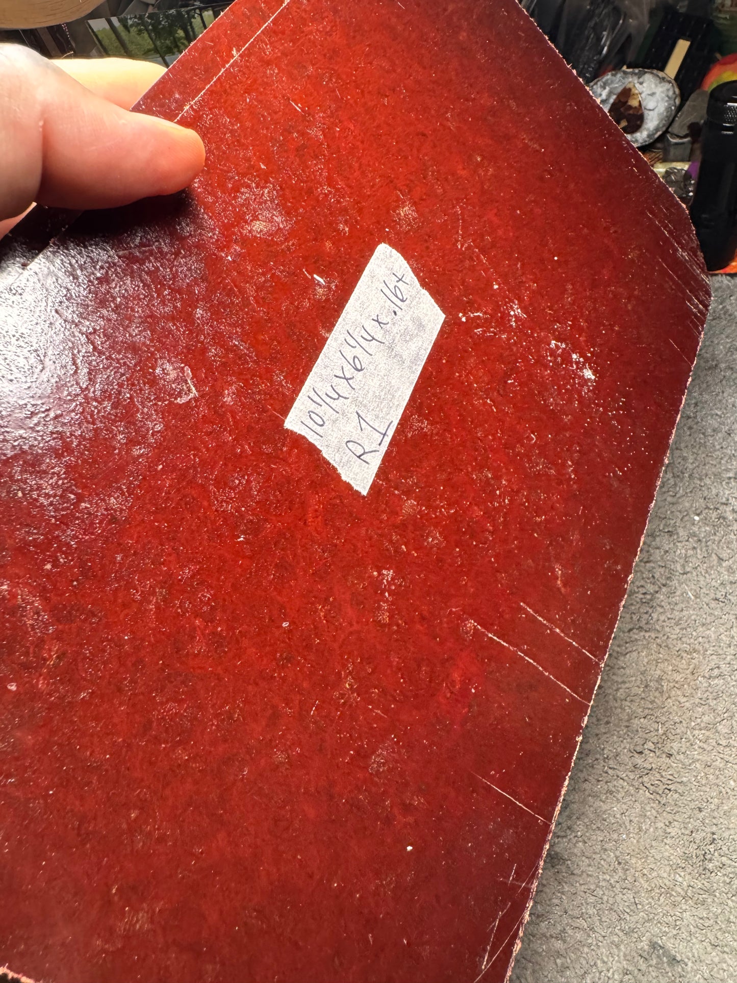Vintage Red Rag Micarta R1 10 1/4” x 6 1/4” x .16”+