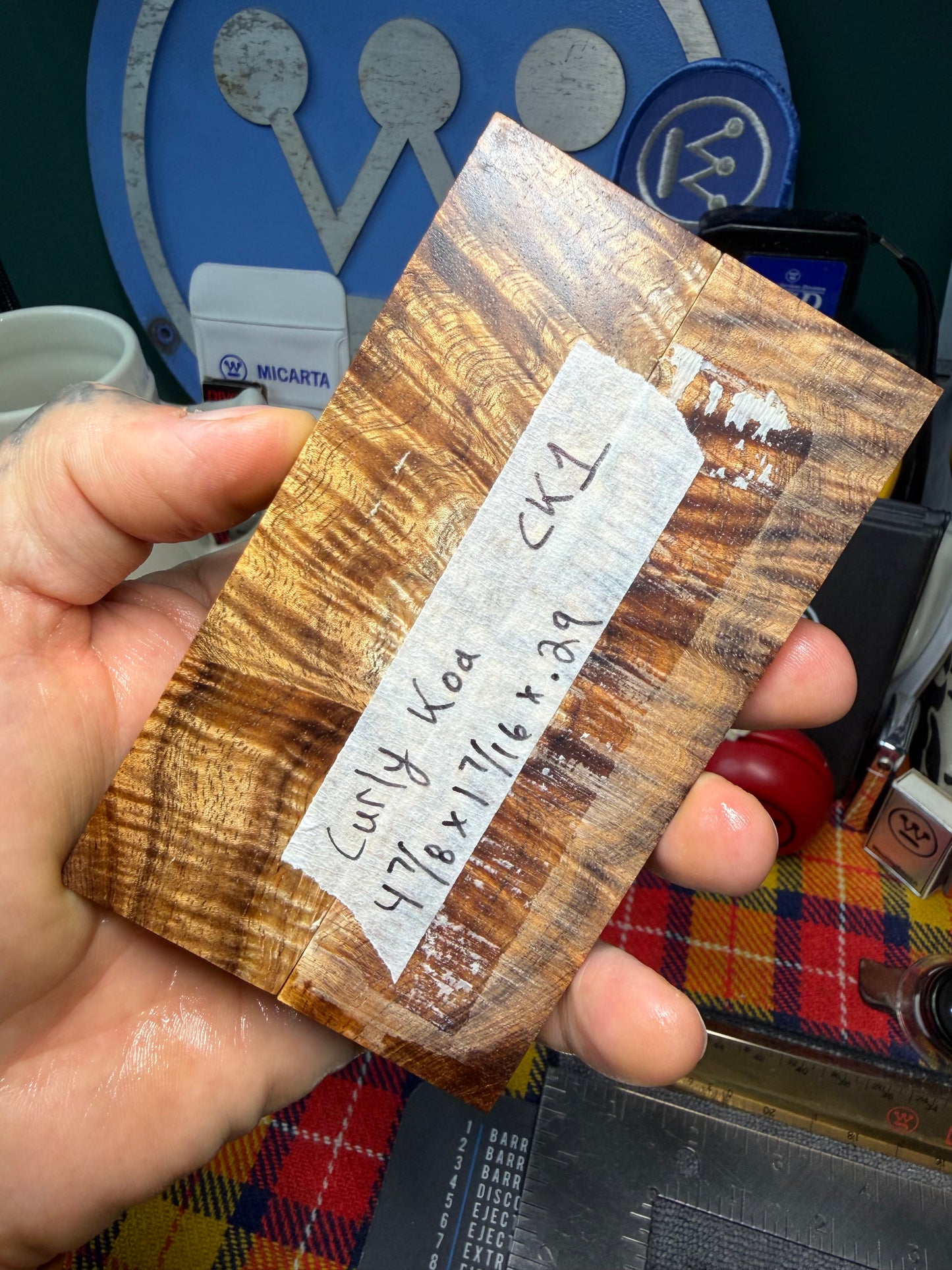 Curly Koa Scales CK1 4 7/8”x1 7/16”x.29