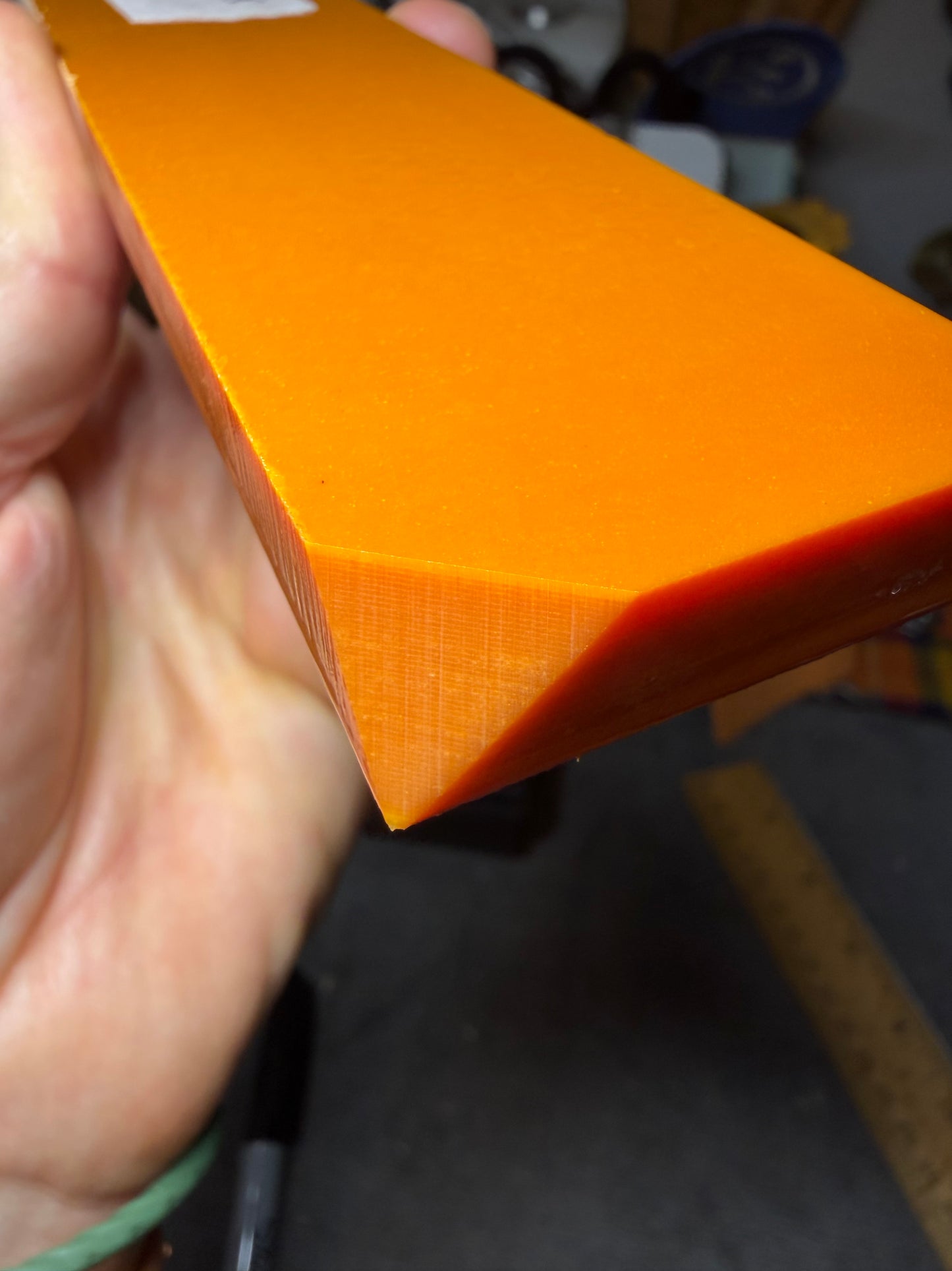Vintage XX Orange Paper Micarta 9 7/8” x 1 1/2” x 3/8”