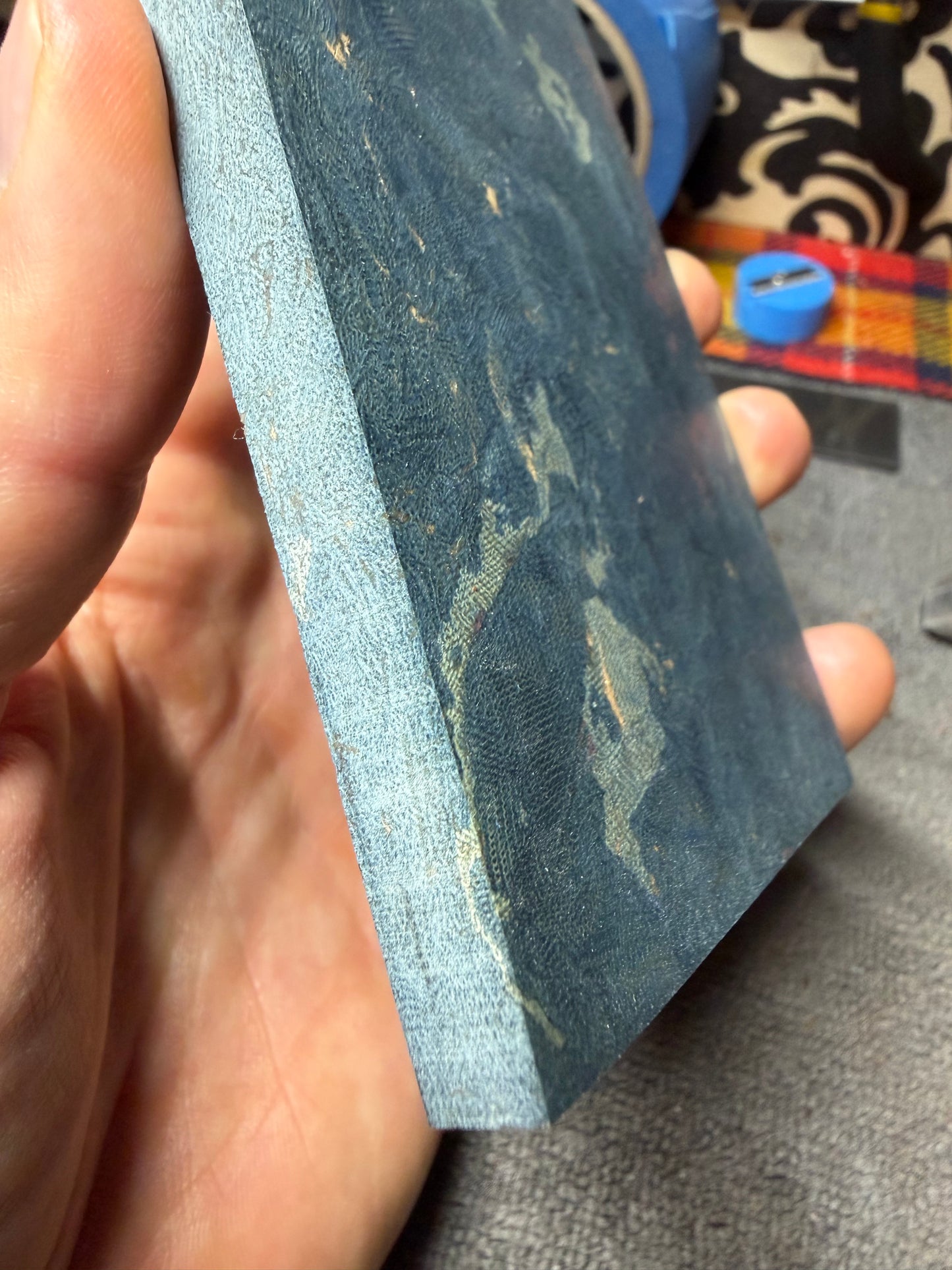 Vintage Blue Rag Micarta BR10A 6”x3”x.35