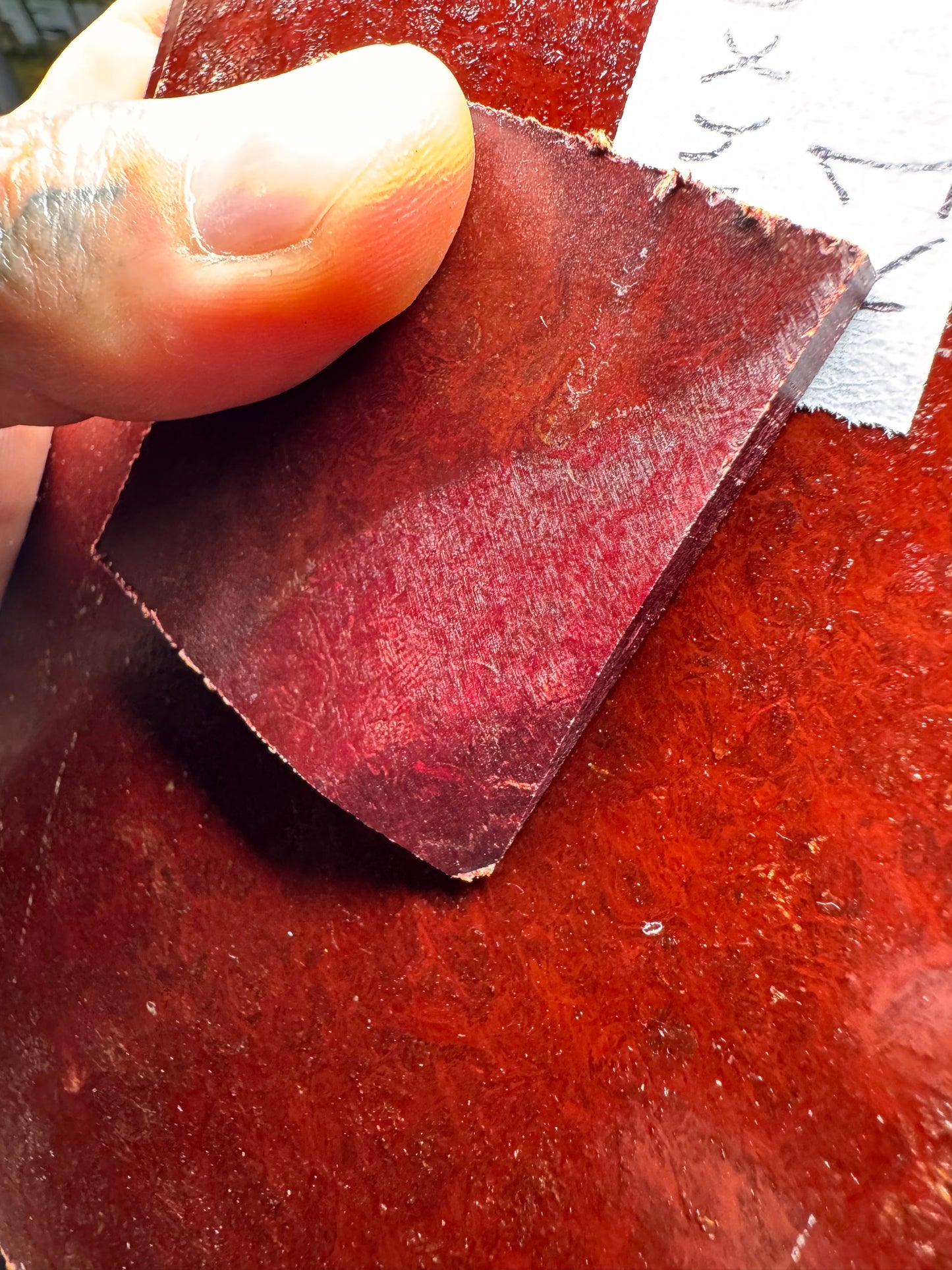 Vintage Red Rag Micarta R1 10 1/4” x 6 1/4” x .16”+