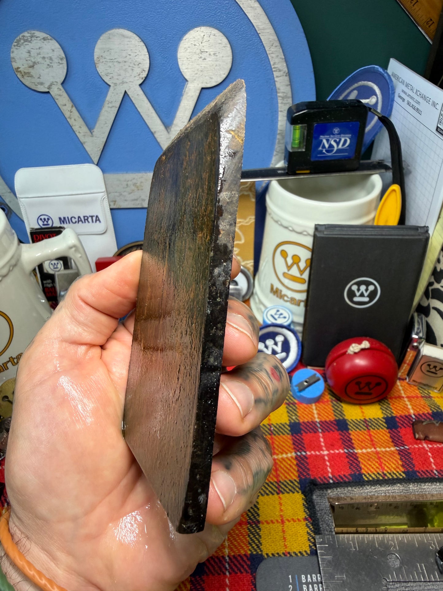 Vintage Westinghouse Green Rag Micarta 4 1/8”x3”x.21”