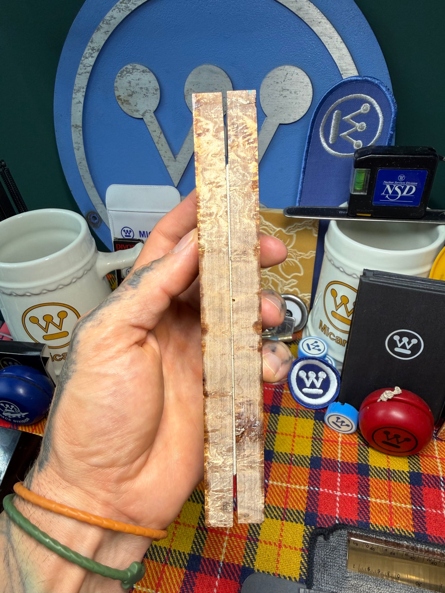 Spalted Almond Burl Scales SALB3 6 1/4”x2 1/8”x.41”