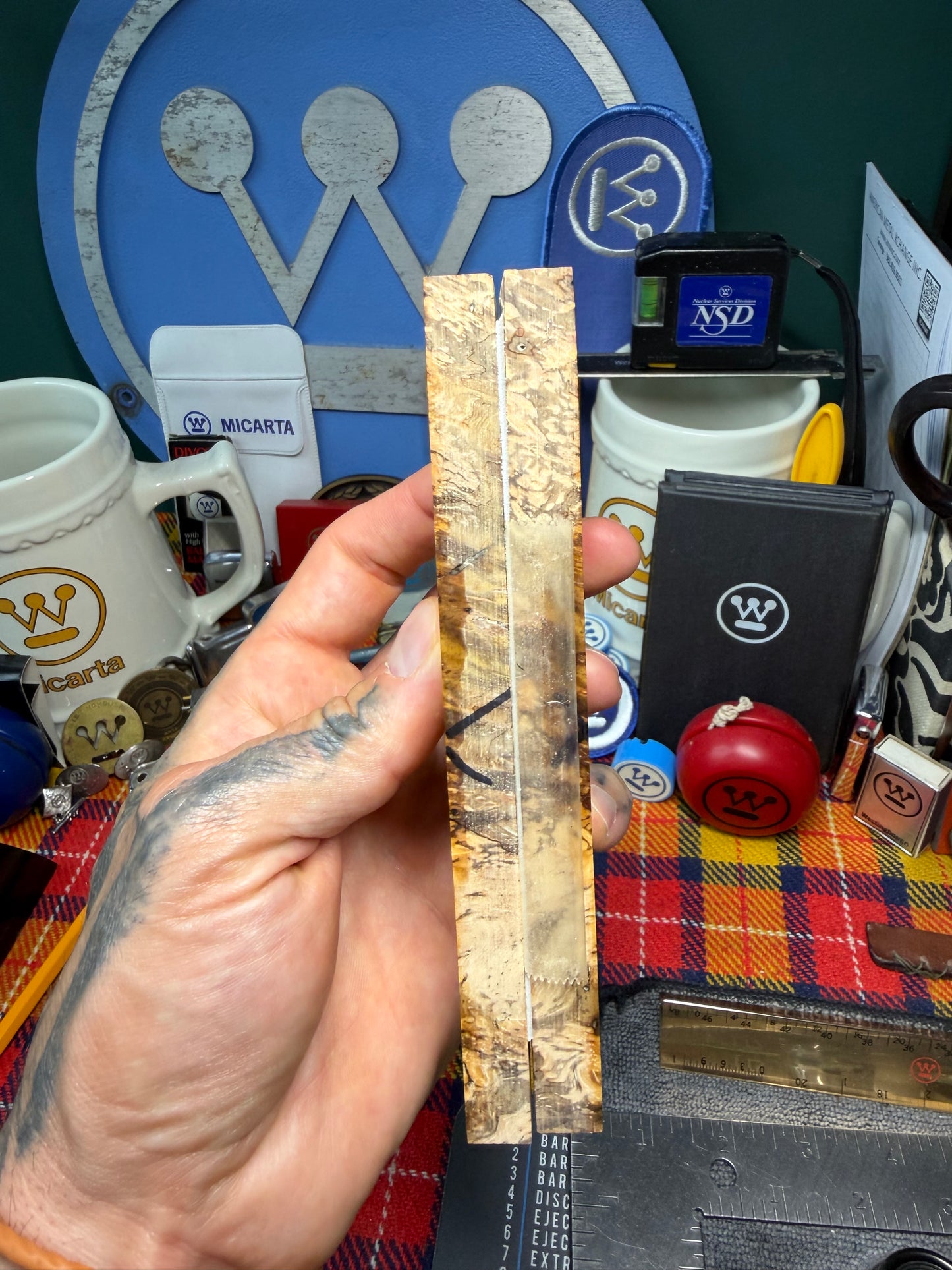 Spalted Almond Burl Scales SALB2 5 5/8”x2 1/16”x.4”