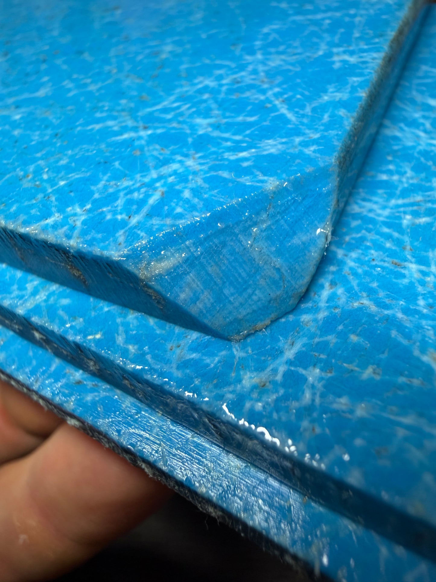 Vintage Bright Blue Layered Spun Glass 5” x 2 15/16” x 1/4”