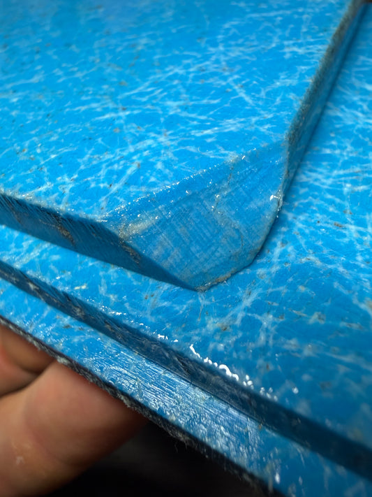 Vintage Bright Blue Layered Spun Glass 5” x 2 15/16” x 1/4”