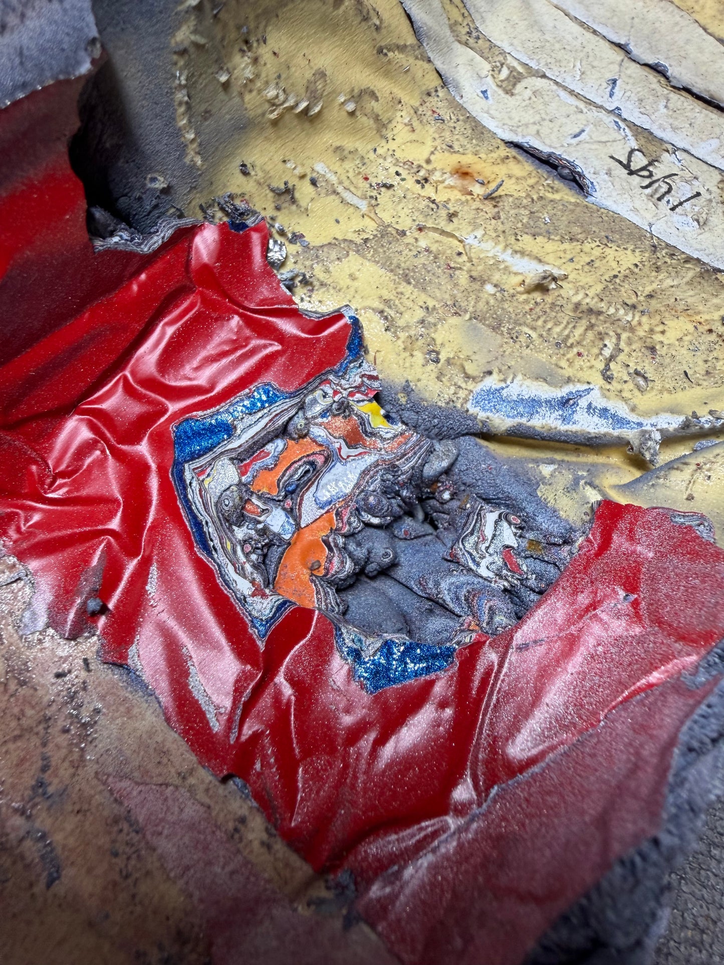 Kenworth Dragonskin Fordite 13 1/2" x 3 1/2 - 5 1/4" x 1.1 - 1.4”